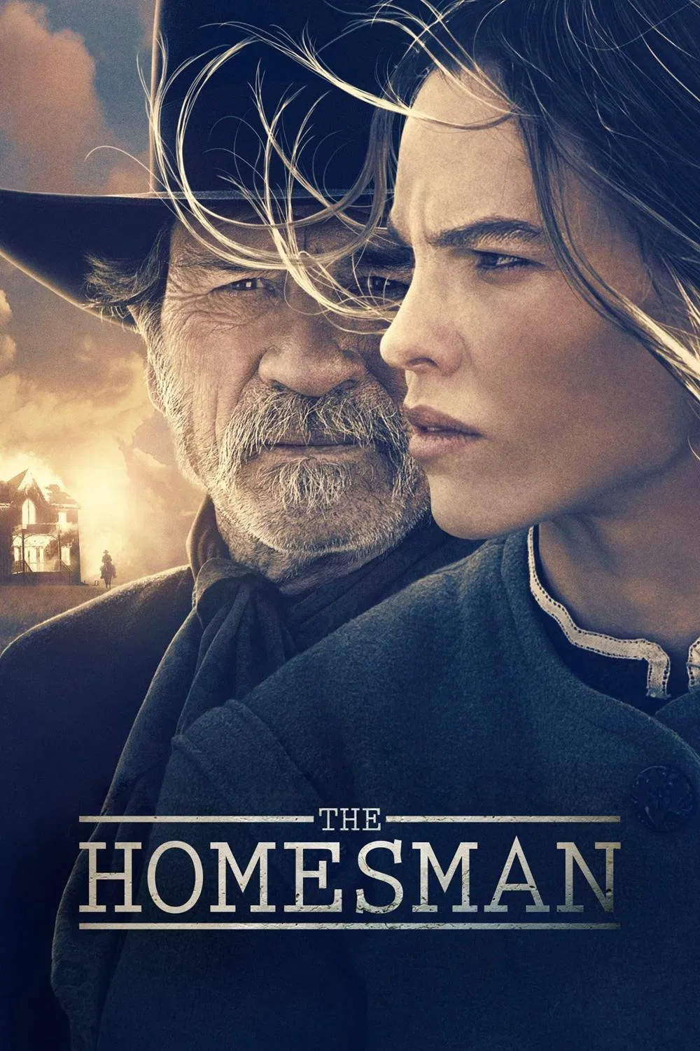 Poster chính thức của phim Phim Miền Tây, Phim Tâm Lý "Chiếm Đất" (The Homesman - 2014), với sự tham gia của diễn viên Hilary Swank và Tommy Lee Jones.