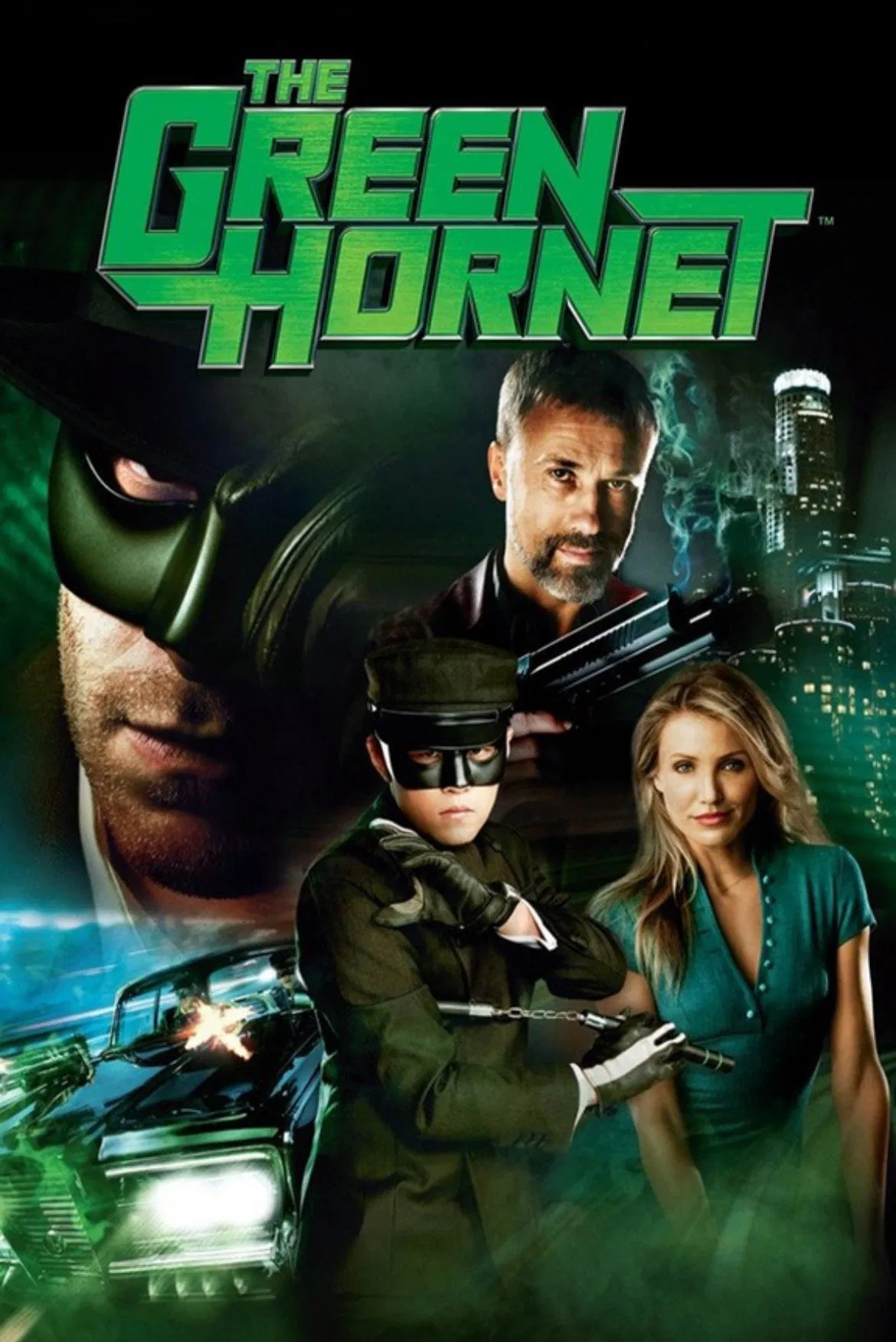 Poster chính thức của phim Phim Hành Động, Phim Hình Sự "Chiến Binh Bí Ẩn" (The Green Hornet - 2011), với sự tham gia của diễn viên Seth Rogen và Châu Kiệt Luân.