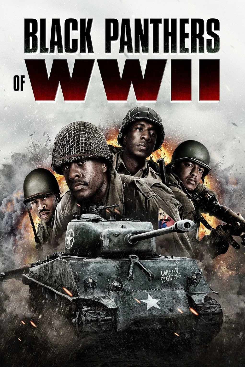 Poster chính thức của phim Phim Chiến Tranh, Phim Tâm Lý "Chiến Binh Da Màu Thế Chiến II" (Black Panthers of WWII - 2025), với sự tham gia của diễn viên David Chokachi và Francis Faye.