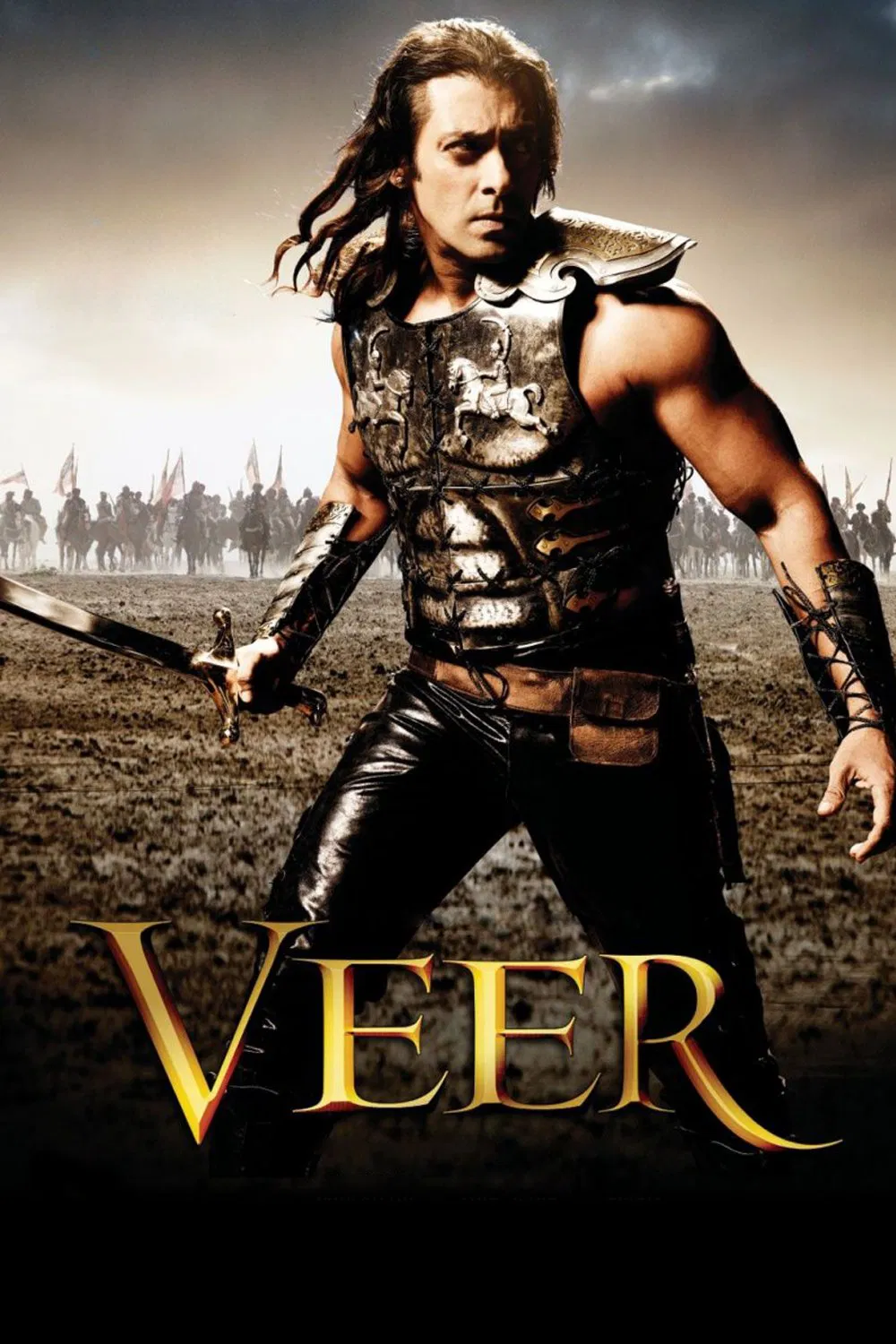 Poster chính thức của phim Phim Hành Động, Phim Tình Cảm "Chiến Binh Dũng Cảm" (Veer - 2010), với sự tham gia của diễn viên Salman Khan và Mithun Chakraborty.
