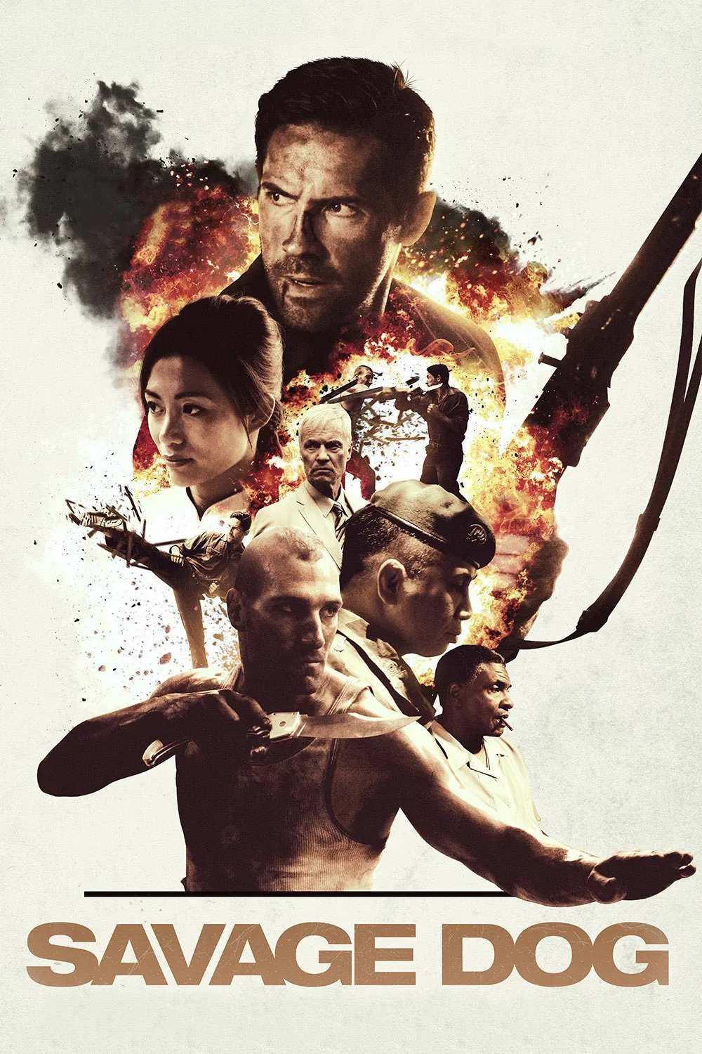 Poster chính thức của phim Phim Hành Động, Phim Tâm Lý "Chiến Binh Huyền Thoại" (Savage Dog - 2017), với sự tham gia của diễn viên Scott Adkins và Marko Zaror.