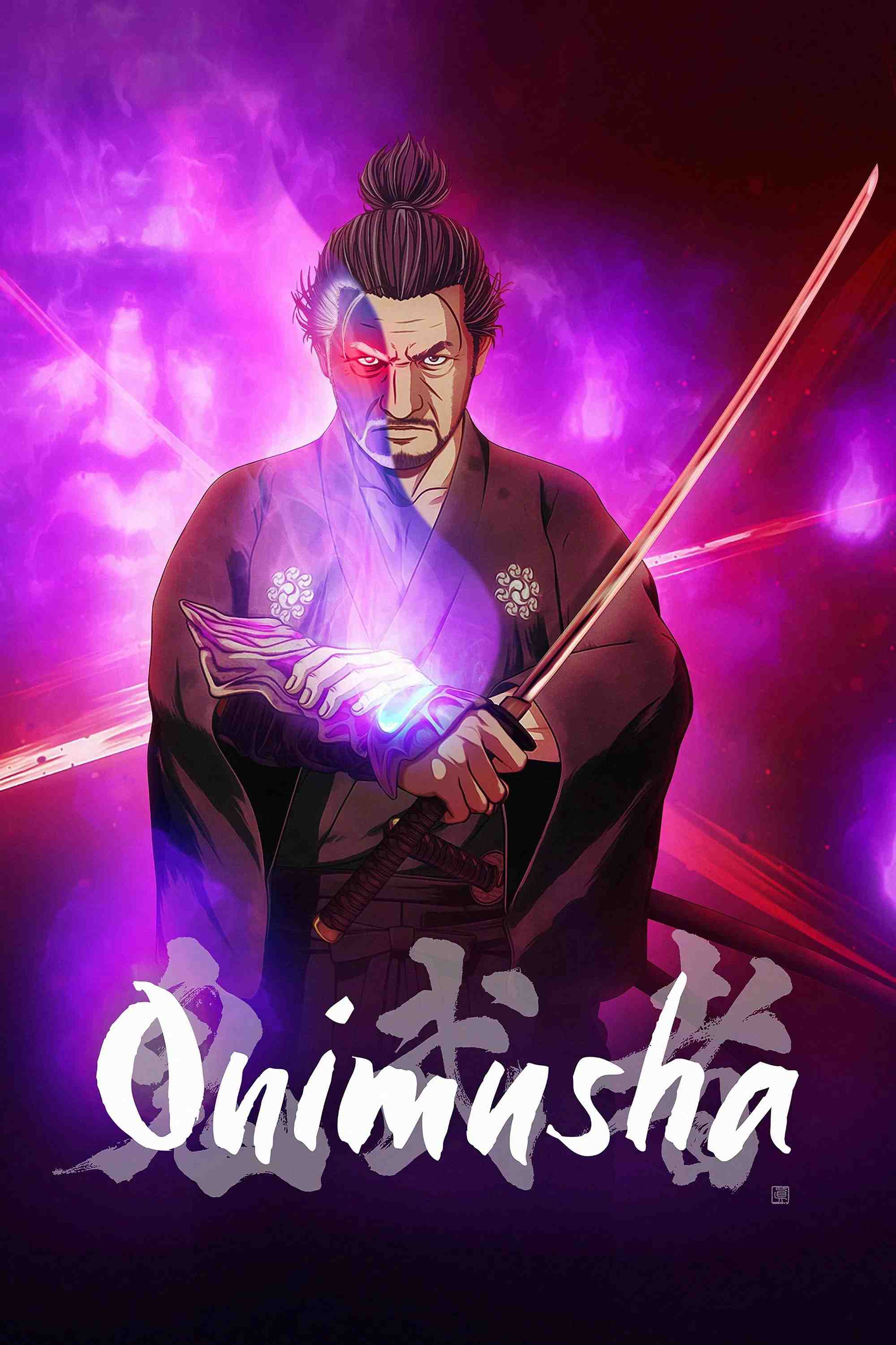 Poster chính thức của phim Phim Hoạt Hình, Phim Hành Động & Phiêu Lưu "Chiến Binh Oni" (Onimusha - 2023), với sự tham gia của diễn viên Akio Otsuka và Hochu Otsuka.