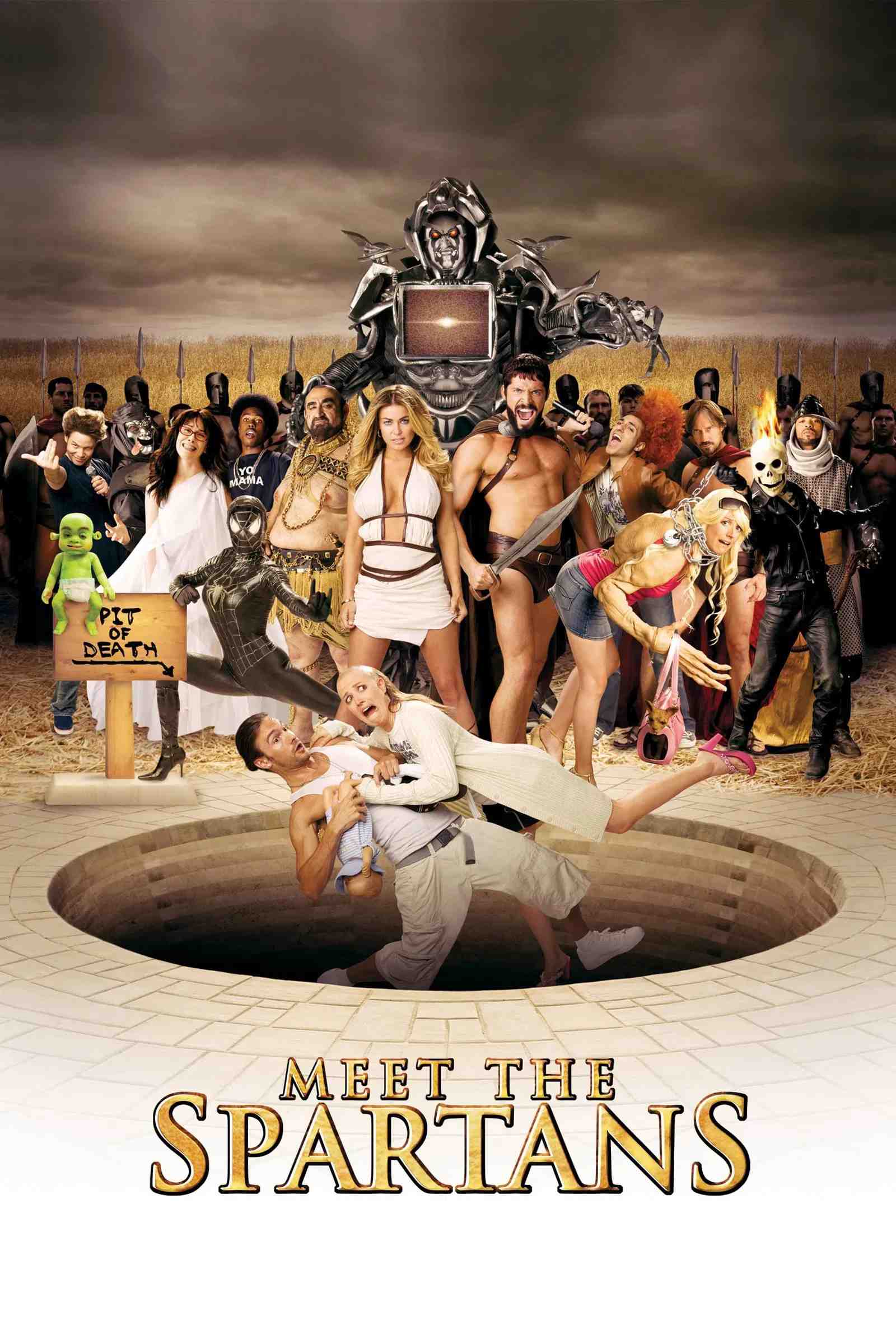 Poster chính thức của phim Phim Hài, Phim Giả Tượng "Chiến Binh Sparta" (Meet the Spartans - 2008), với sự tham gia của diễn viên Travis Van Winkle và Sean Maguire.