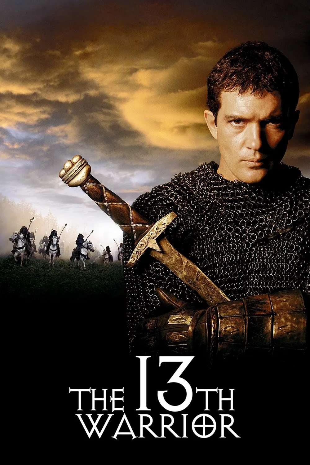 Poster chính thức của phim Phim Phiêu Lưu, Phim Lịch Sử "Chiến Binh Thứ 13" (The 13th Warrior - 1999), với sự tham gia của diễn viên Antonio Banderas và Diane Venora.