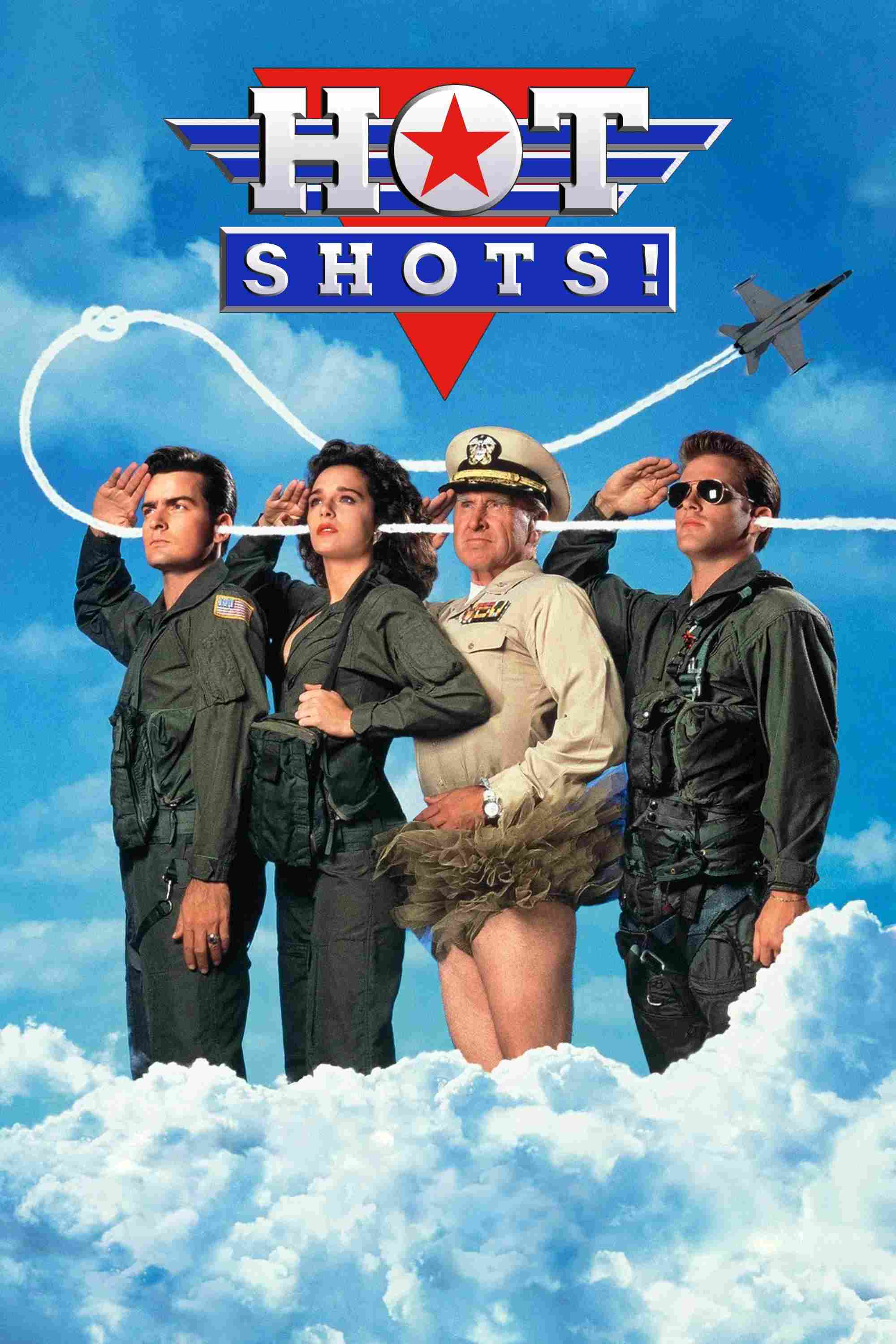 Poster chính thức của phim Phim Hành Động, Phim Hài "Chiến Binh Thượng Đẳng" (Hot Shots! - 1991), với sự tham gia của diễn viên Charlie Sheen và Cary Elwes.