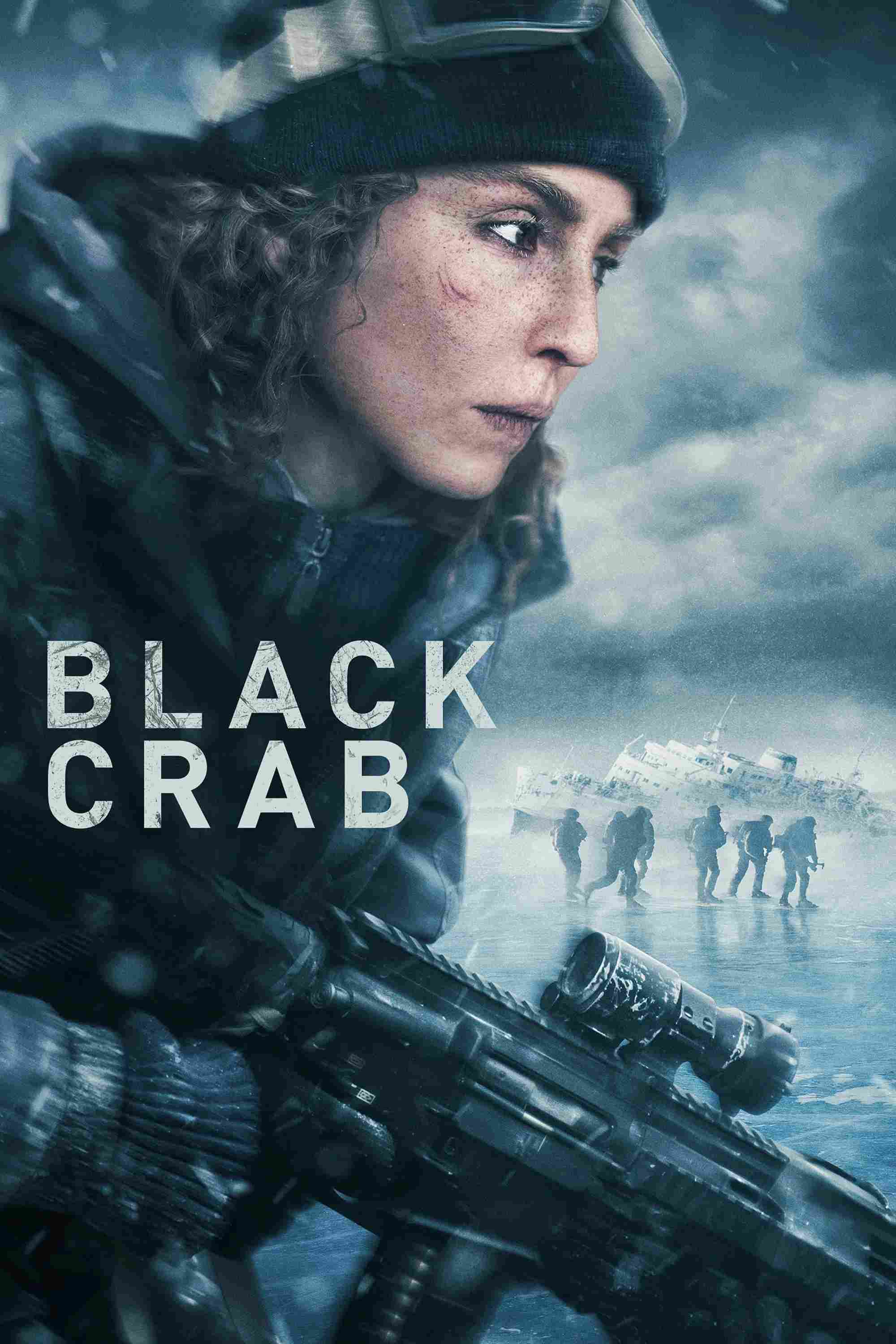 Poster chính thức của phim Phim Hành Động, Phim Giật Gân "Chiến Dịch Cua Đen" (Black Crab - 2022), với sự tham gia của diễn viên Noomi Rapace và Jakob Oftebro.