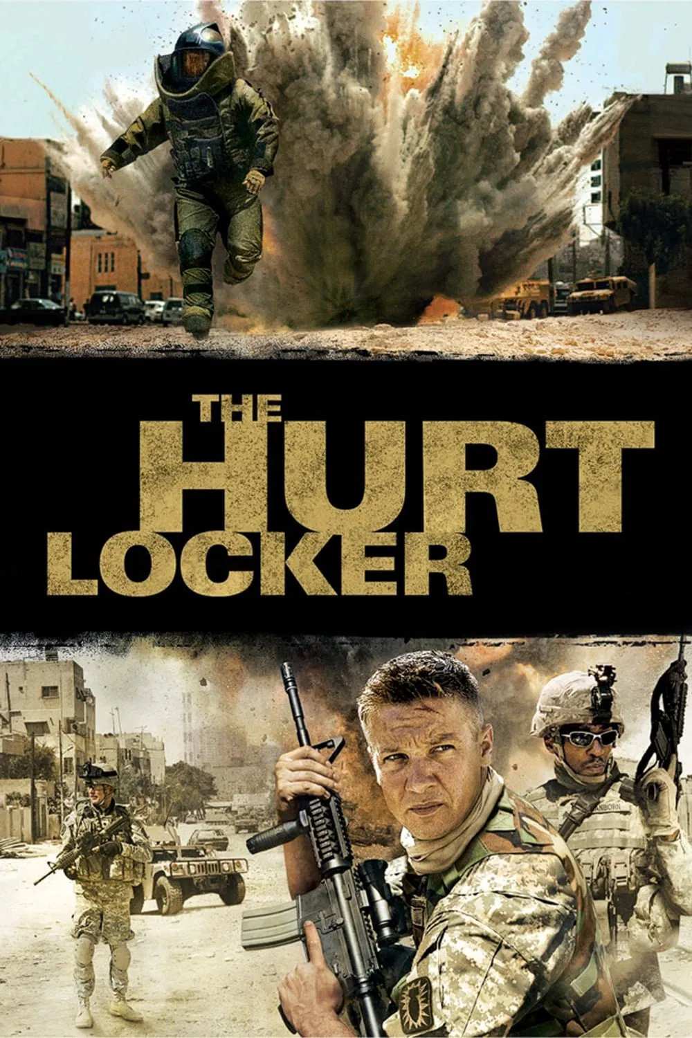 Poster chính thức của phim Phim Tâm Lý, Phim Giật Gân "Chiến Dịch Sói Sa Mạc" (The Hurt Locker - 2008), với sự tham gia của diễn viên Jeremy Renner và Anthony Mackie.