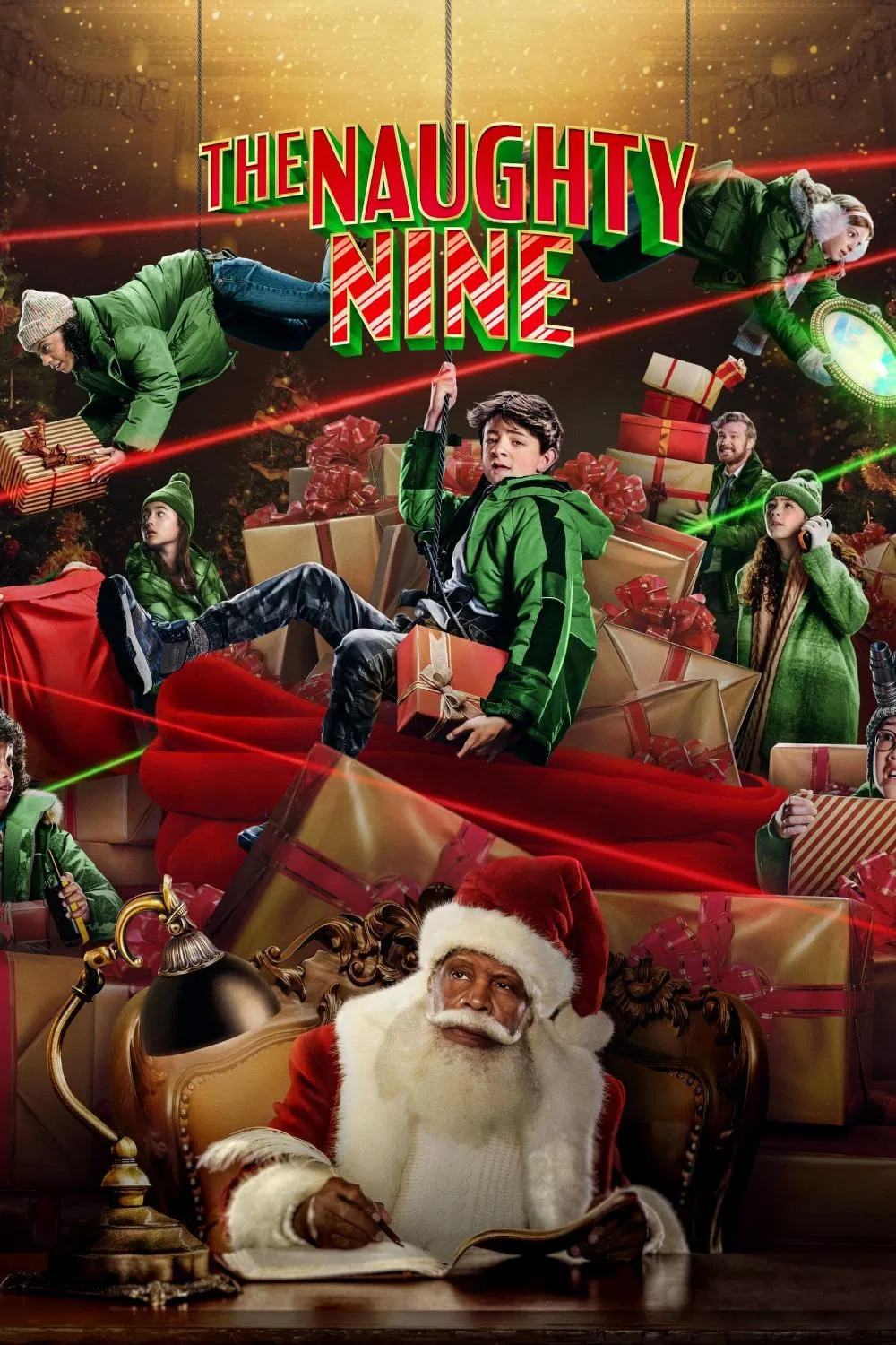 Poster chính thức của phim Phim Gia Đình, Phim Phiêu Lưu "Chín Đứa Trẻ Nghịch Ngợm" (The Naughty Nine - 2023), với sự tham gia của diễn viên Winslow Fegley và Danny Glover.