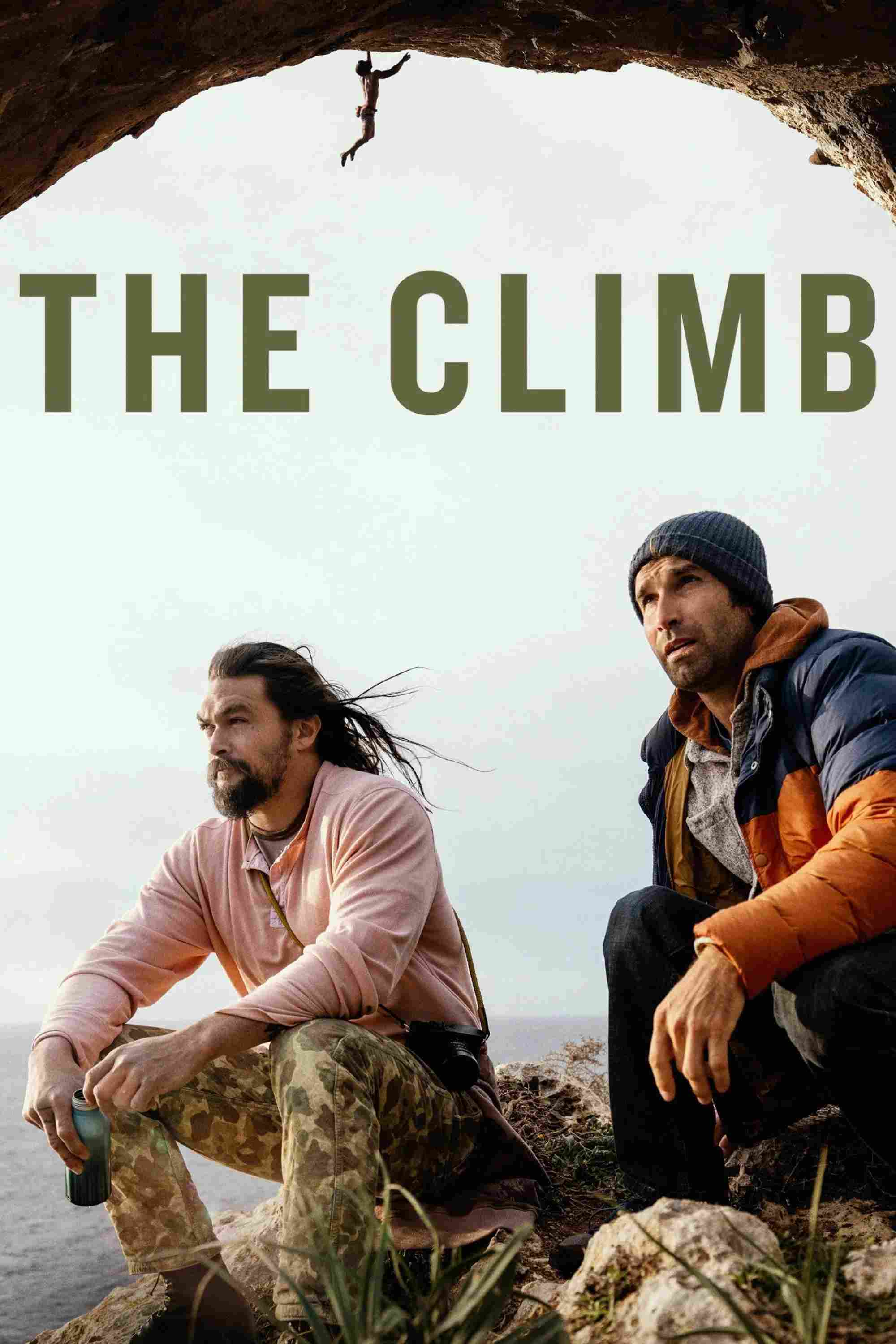 Poster chính thức của phim Truyền Hình Thực Tế "Chinh Phục Đỉnh Núi" (The Climb - 2023), với sự tham gia của diễn viên Jason Momoa và Chris Sharma.