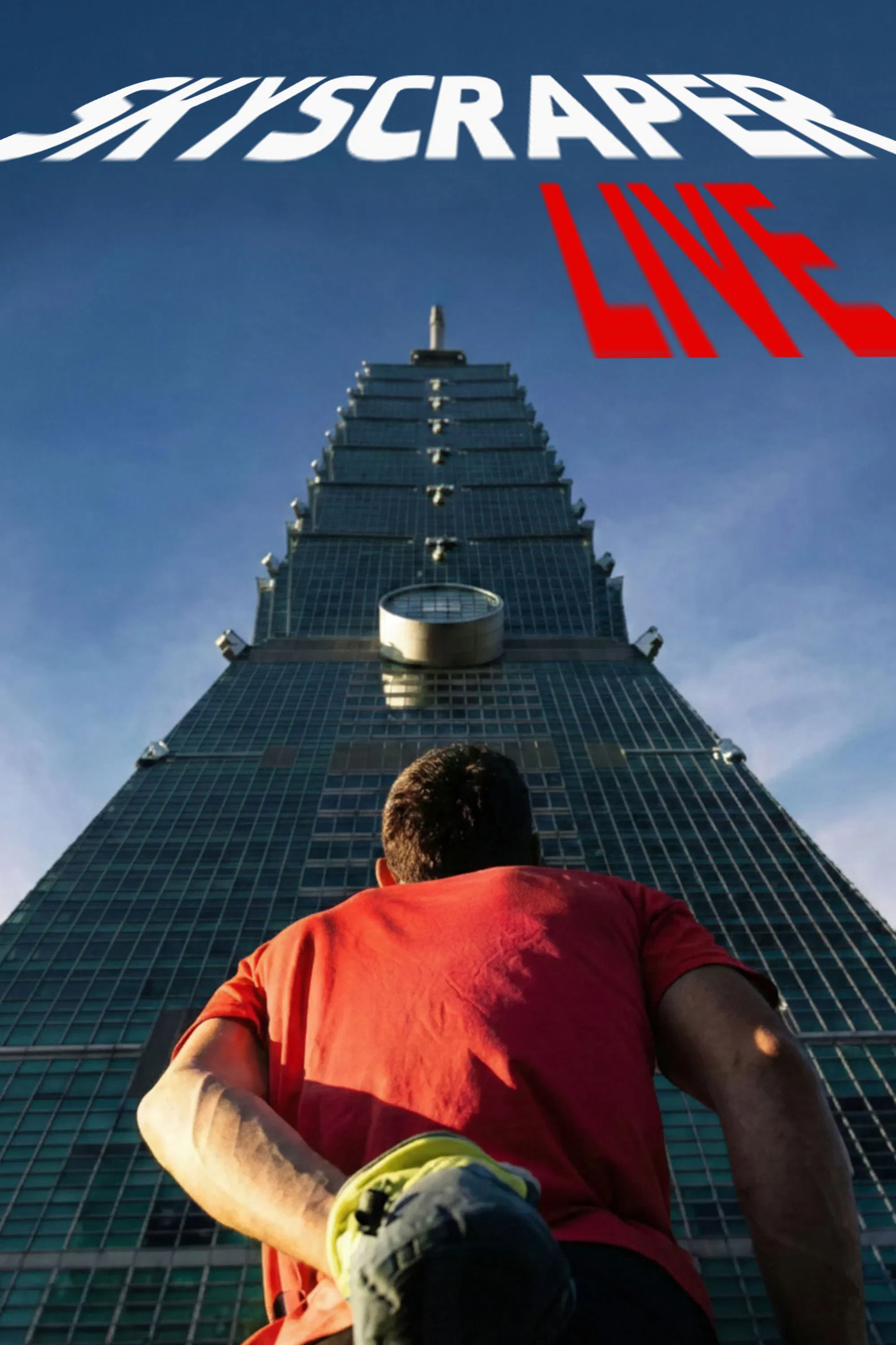 Poster chính thức của phim Phim Phiêu Lưu, Phim Tài Liệu "Chinh Phục Siêu Cao Ốc Trực Tiếp" (Skyscraper Live - 2026), với sự tham gia của diễn viên Alex Honnold và Elle Duncan.