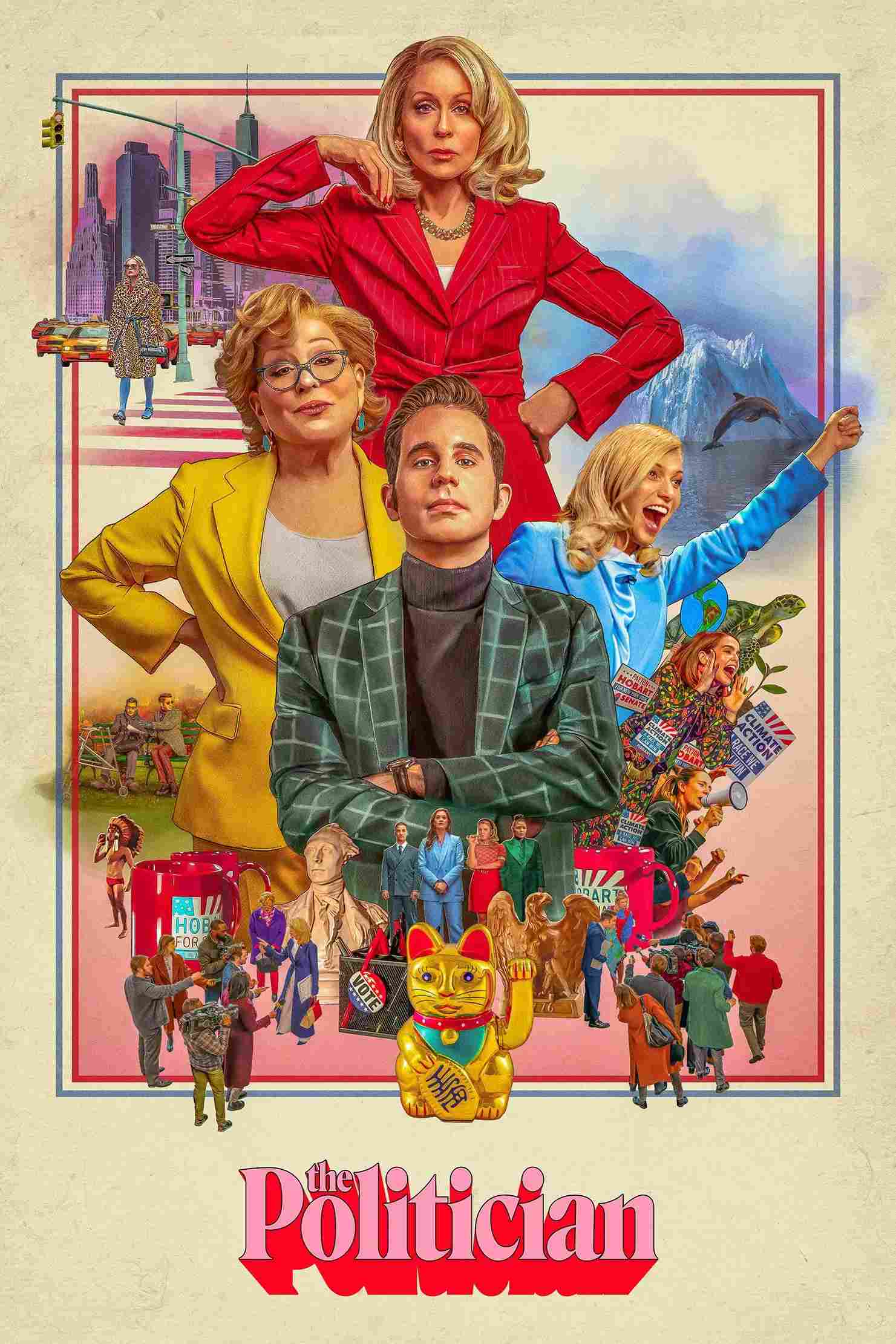 Poster chính thức của phim Phim Hài "Chính Trị Gia (Phần 2)" (The Politician - 2019), với sự tham gia của diễn viên Ben Platt và Judith Light.