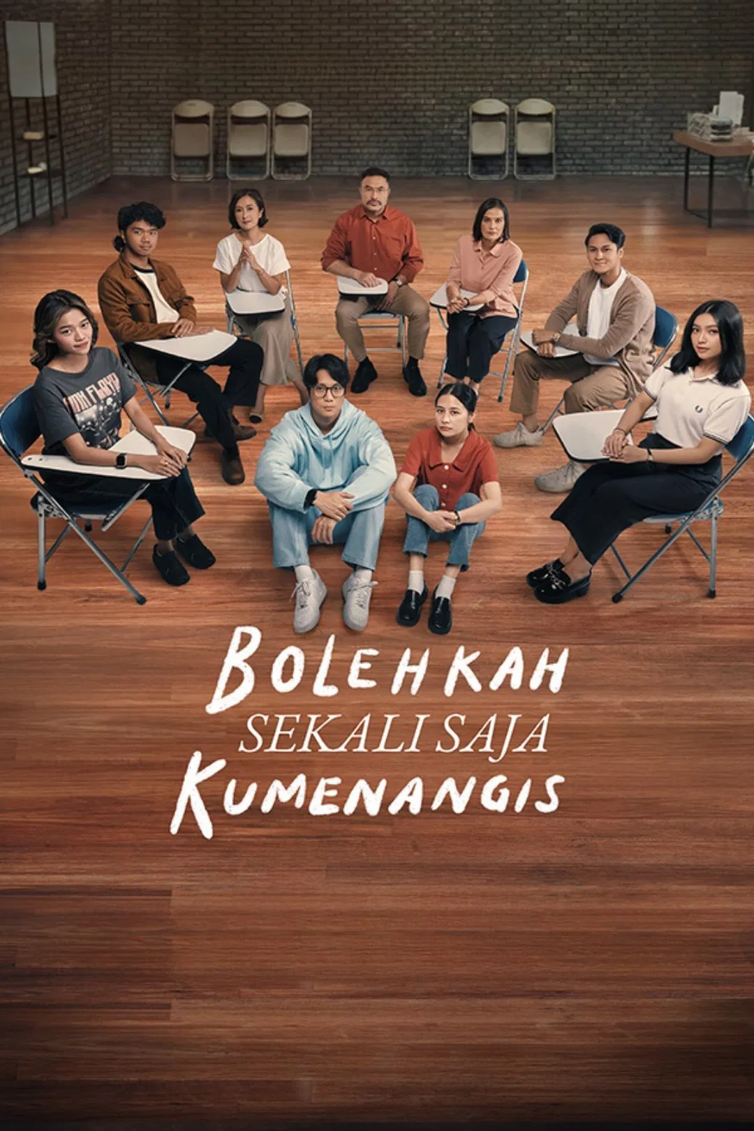 Poster chính thức của phim Phim Tâm Lý "Cho Phép Tôi Khóc Một Lần Thôi Được Không" (Bolehkah Sekali Saja Kumenangis - 2024), với sự tham gia của diễn viên Prilly Latuconsina và Pradikta Wicaksono.