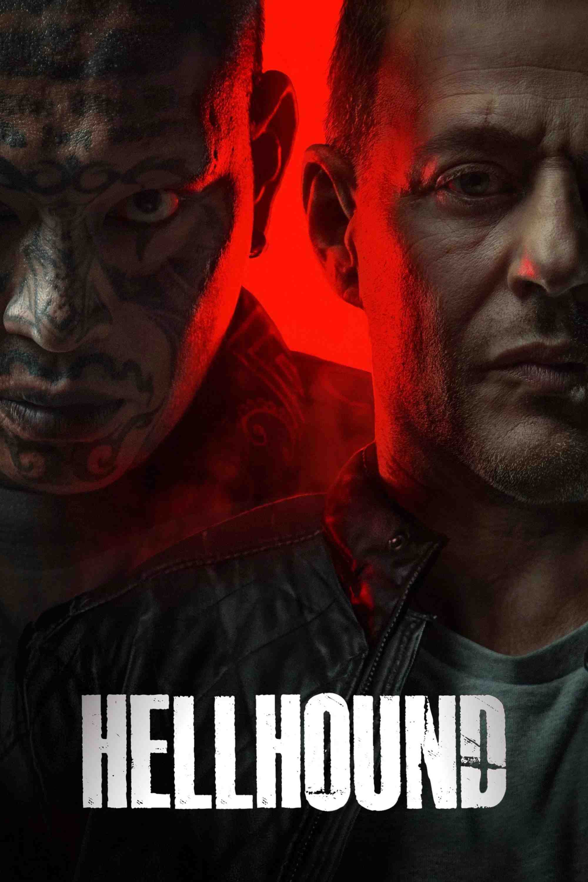 Poster chính thức của phim Phim Hành Động, Phim Hình Sự "Chó Săn Địa Ngục" (Hellhound - 2024), với sự tham gia của diễn viên Louis Mandylor và Vithaya Pansringarm.