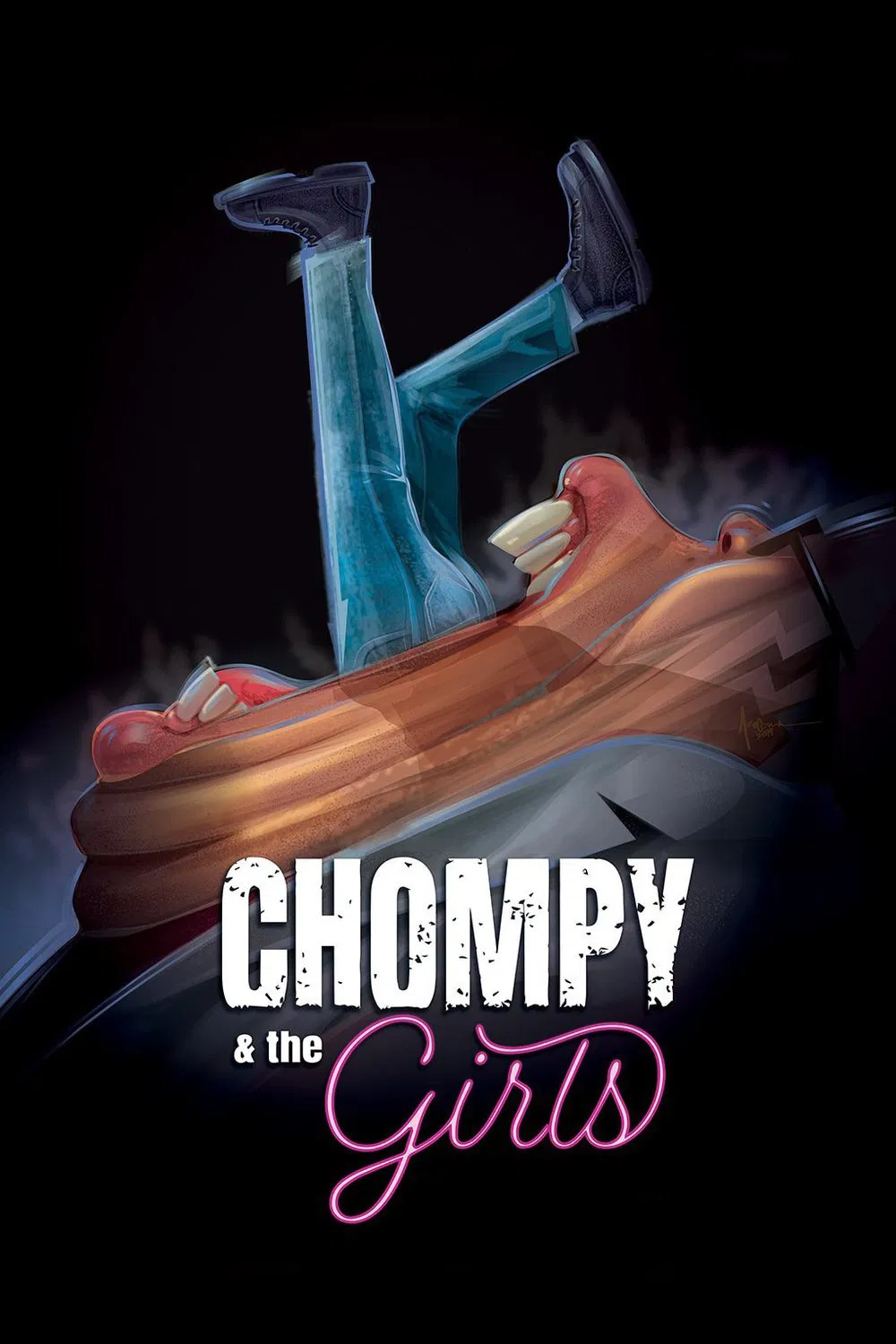 Poster chính thức của phim Phim Hài, Phim Kinh Dị "Chompy & The Girls" (Chompy & the Girls - 2021), với sự tham gia của diễn viên Christy St. John và Steve Marvel.