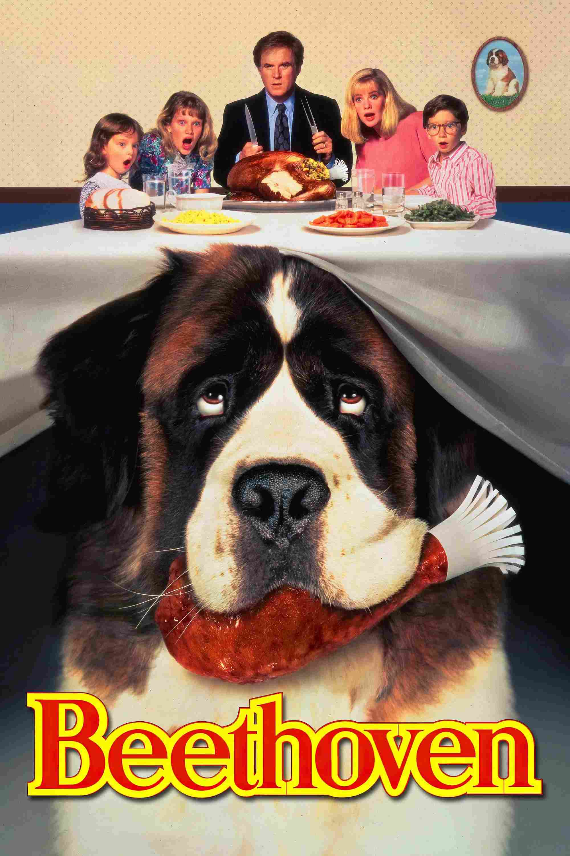 Poster chính thức của phim Phim Gia Đình, Phim Hài "Chú chó Beethoven" (Beethoven - 1992), với sự tham gia của diễn viên Charles Grodin và Bonnie Hunt.