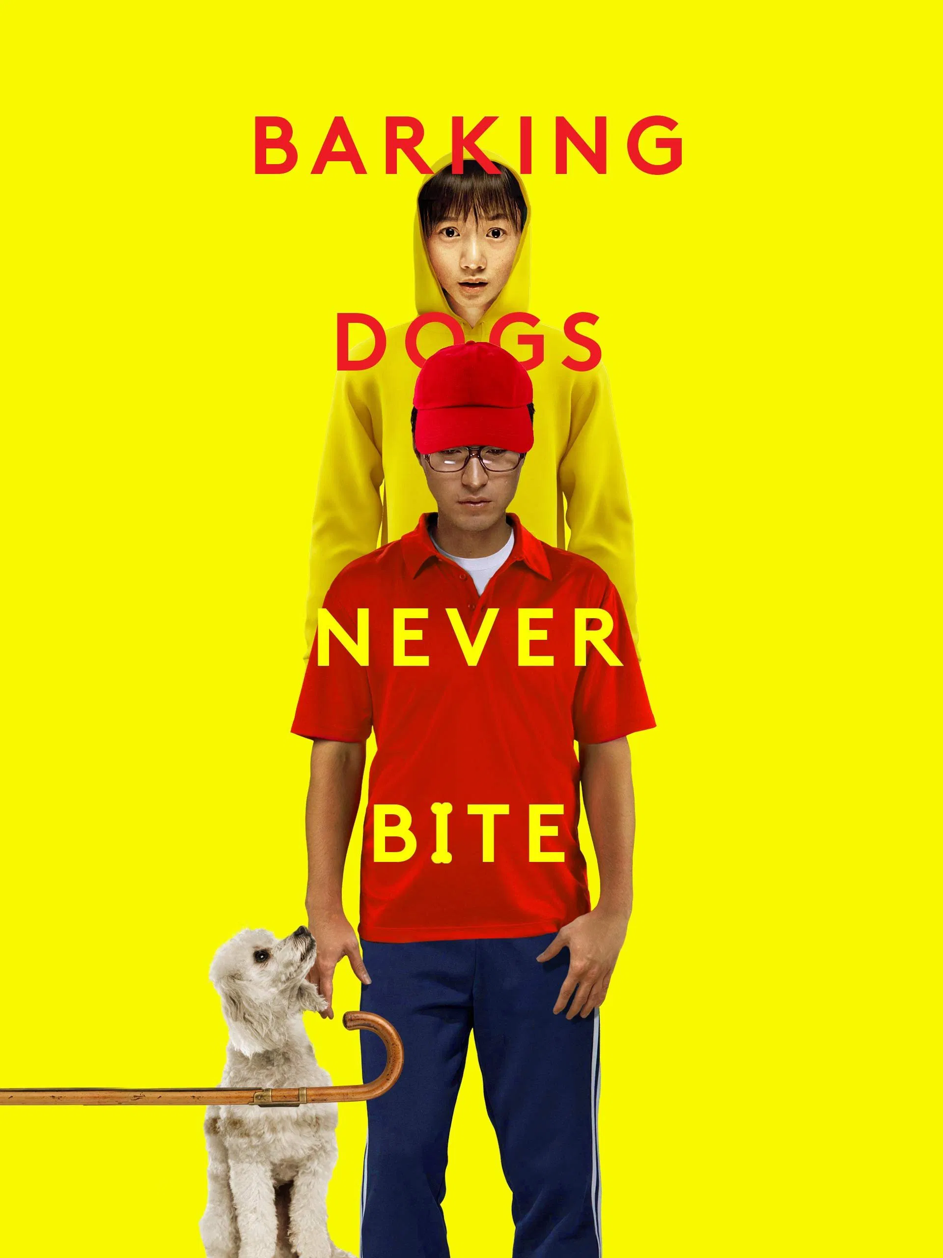 Poster chính thức của phim Phim Hài, Phim Hình Sự "Chú Chó Mất Tích" (Barking Dogs Never Bite - 2000), với sự tham gia của diễn viên Lee Sung-jae và Bae Doona.