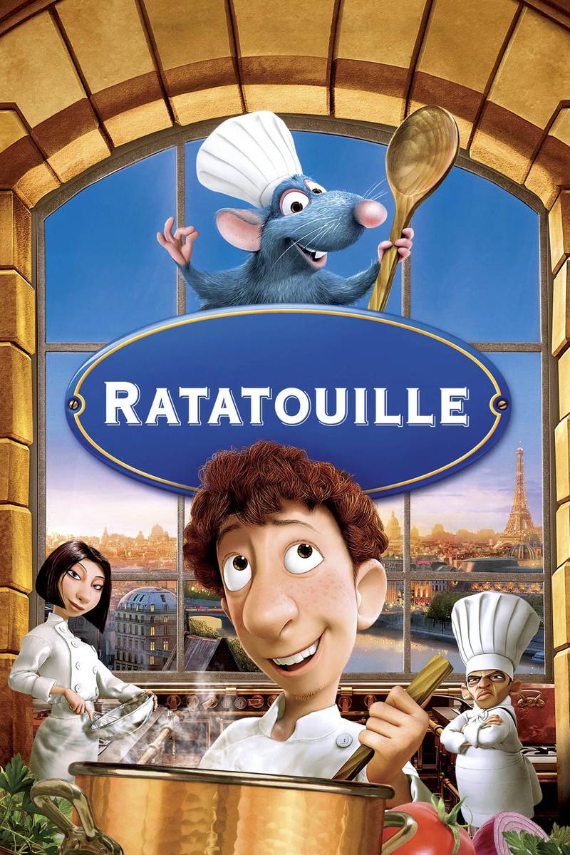 Poster chính thức của phim Phim Hoạt Hình, Phim Hài "Chú Chuột Đầu Bếp" (Ratatouille - 2007), với sự tham gia của diễn viên Patton Oswalt và Ian Holm.