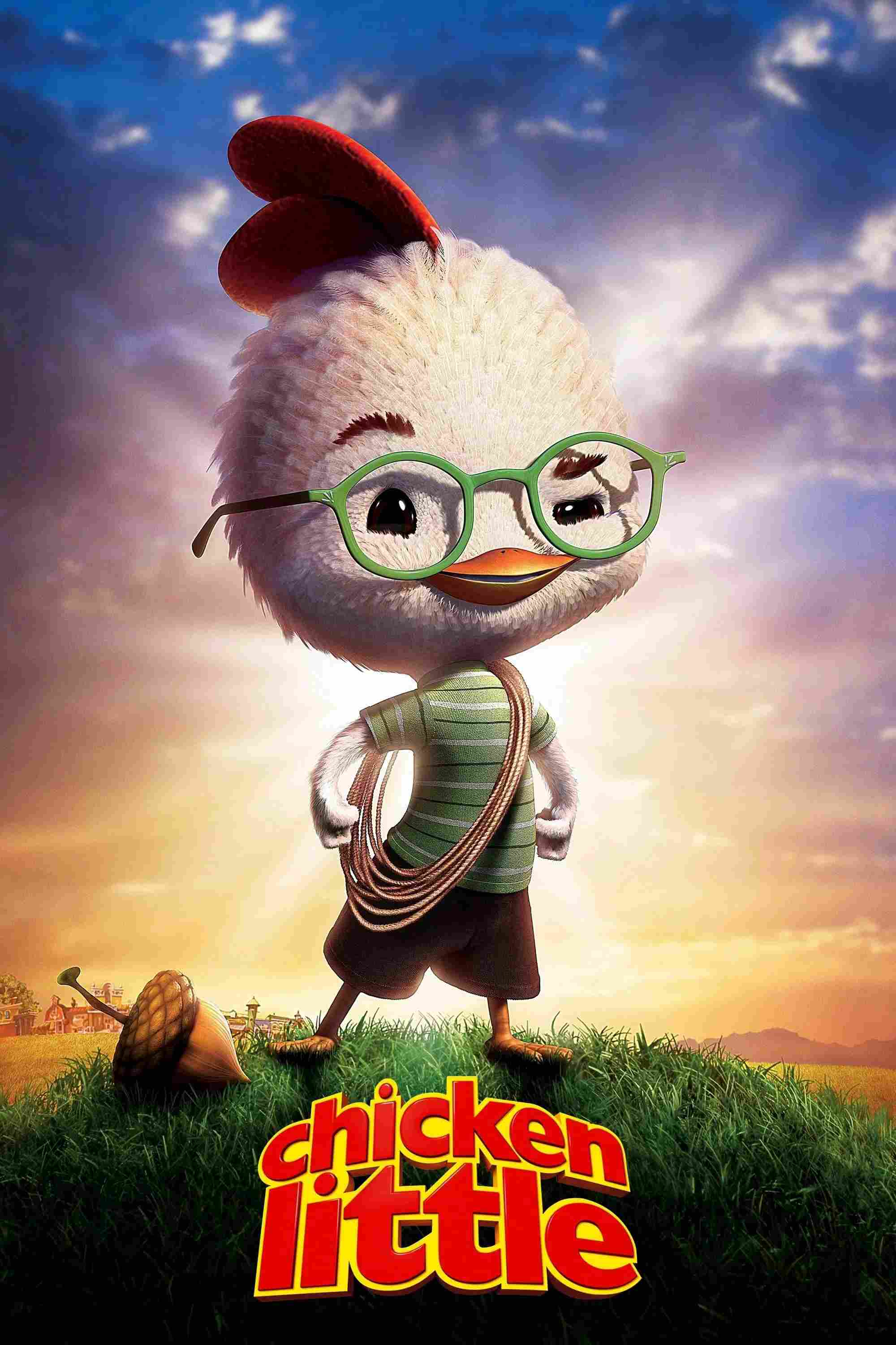 Poster chính thức của phim Phim Hoạt Hình, Phim Gia Đình "Chú Gà Siêu Quậy" (Chicken Little - 2005), với sự tham gia của diễn viên Zach Braff và Garry Marshall.