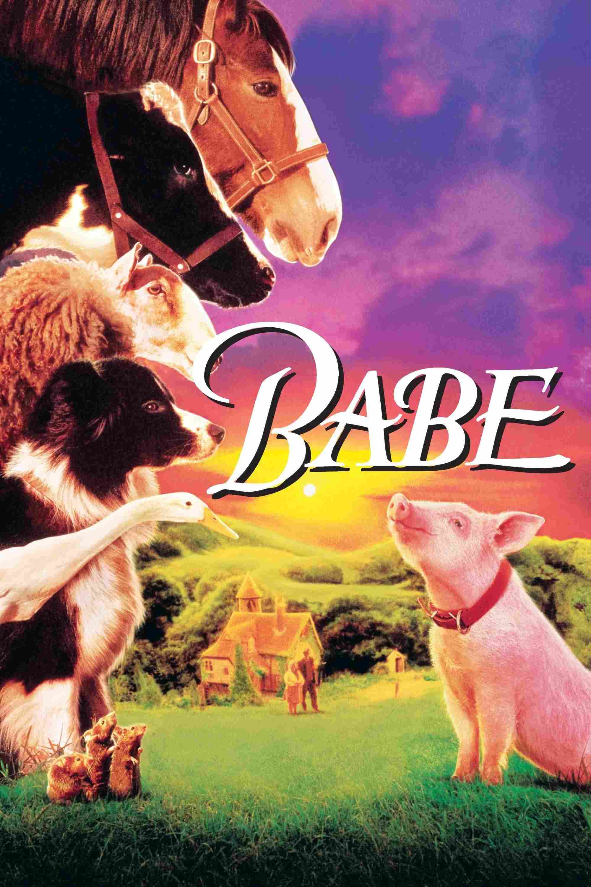 Poster chính thức của phim Phim Giả Tượng, Phim Tâm Lý "Chú Heo Chăn Cừu" (Babe - 1995), với sự tham gia của diễn viên Christine Cavanaugh và Miriam Margolyes.