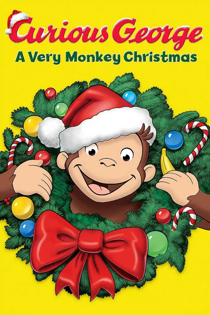 Poster chính thức của phim Phim Hoạt Hình, Phim Gia Đình "Chú Khỉ Tinh Nghịch Giáng Sinh Rộn Ràng" (Curious George: A Very Monkey Christmas - 2009), với sự tham gia của diễn viên Grey DeLisle và Frank Welker.