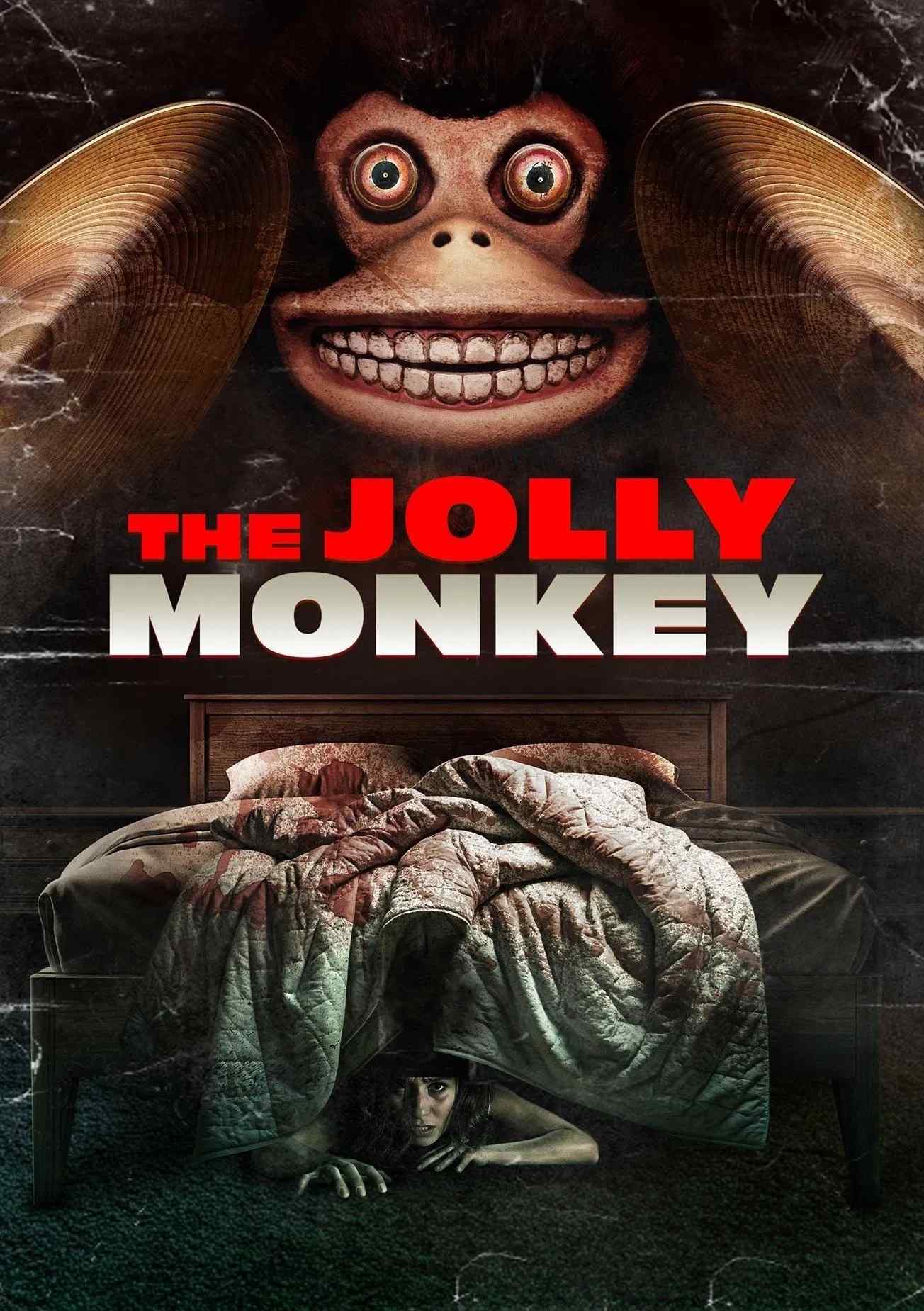 Poster chính thức của phim Phim Kinh Dị, Phim Giật Gân "Chú Khỉ Tử Thần" (The Jolly Monkey - 2025), với sự tham gia của diễn viên Dominic Keating và Courtney Fulk.