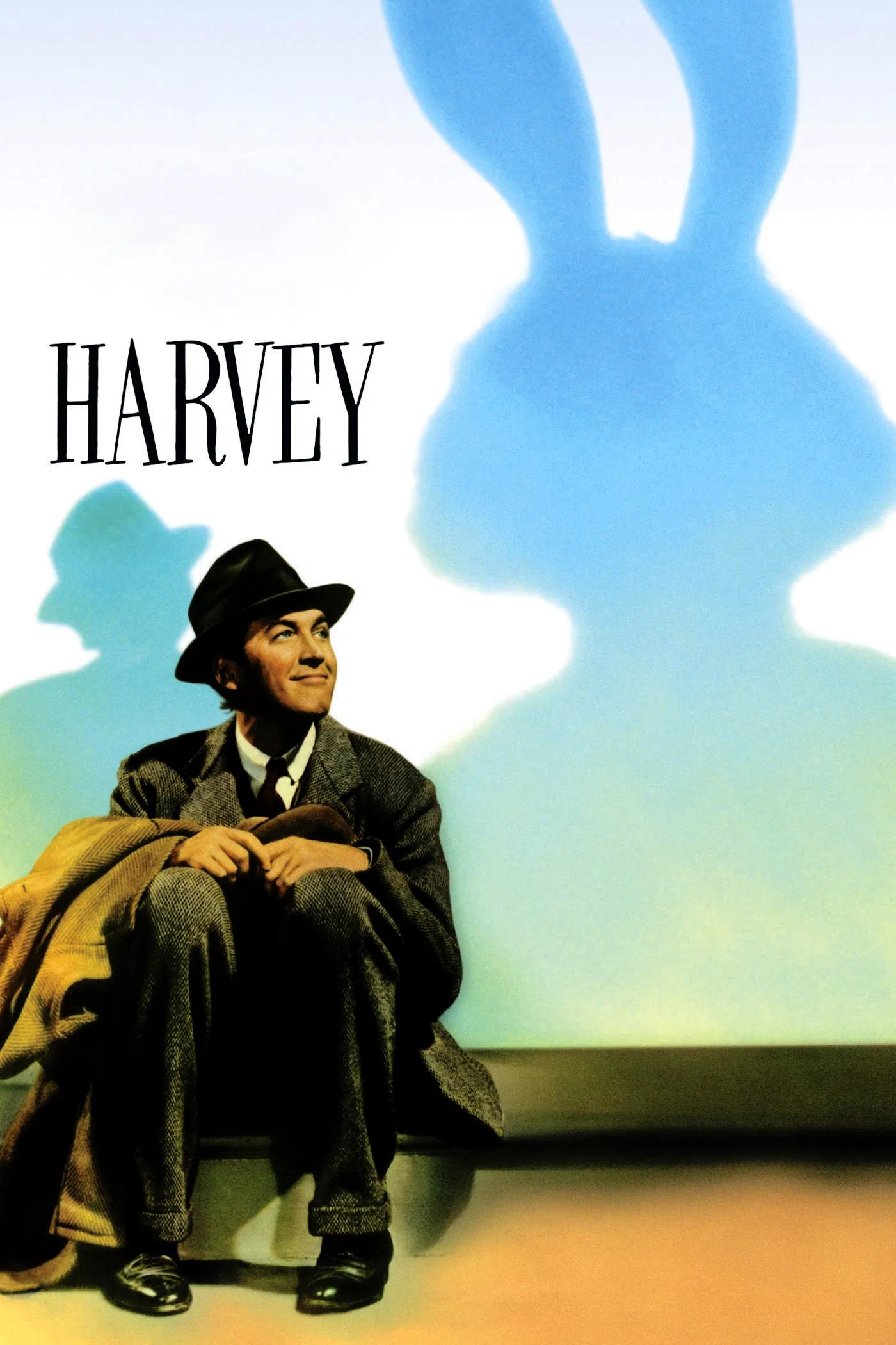 Poster chính thức của phim Phim Hài, Phim Giả Tượng "Chú Thỏ Harvey" (Harvey - 1950), với sự tham gia của diễn viên James Stewart và Josephine Hull.