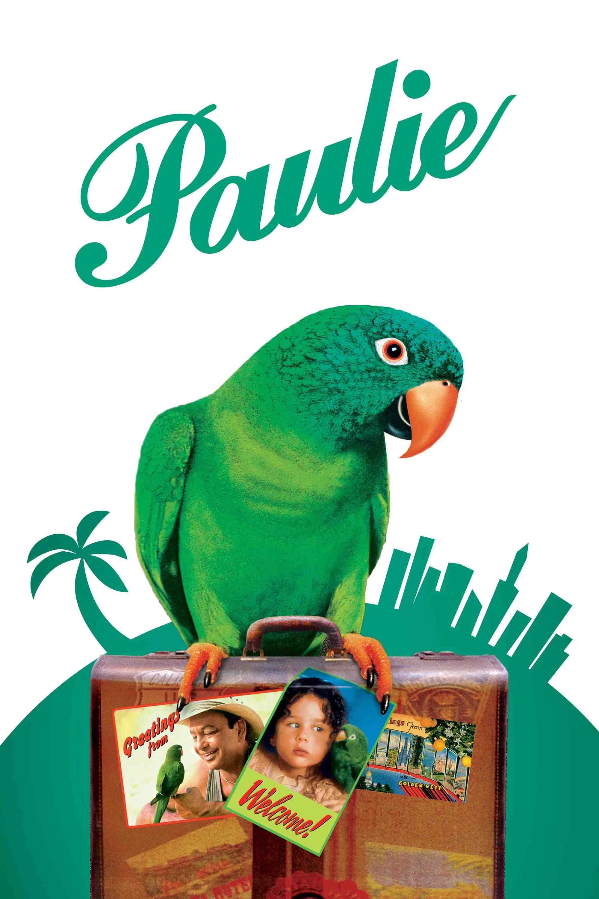 Poster chính thức của phim Phim Tâm Lý, Phim Hài "Chú Vẹt Paulie" (Paulie - 1998), với sự tham gia của diễn viên Gena Rowlands và Tony Shalhoub.