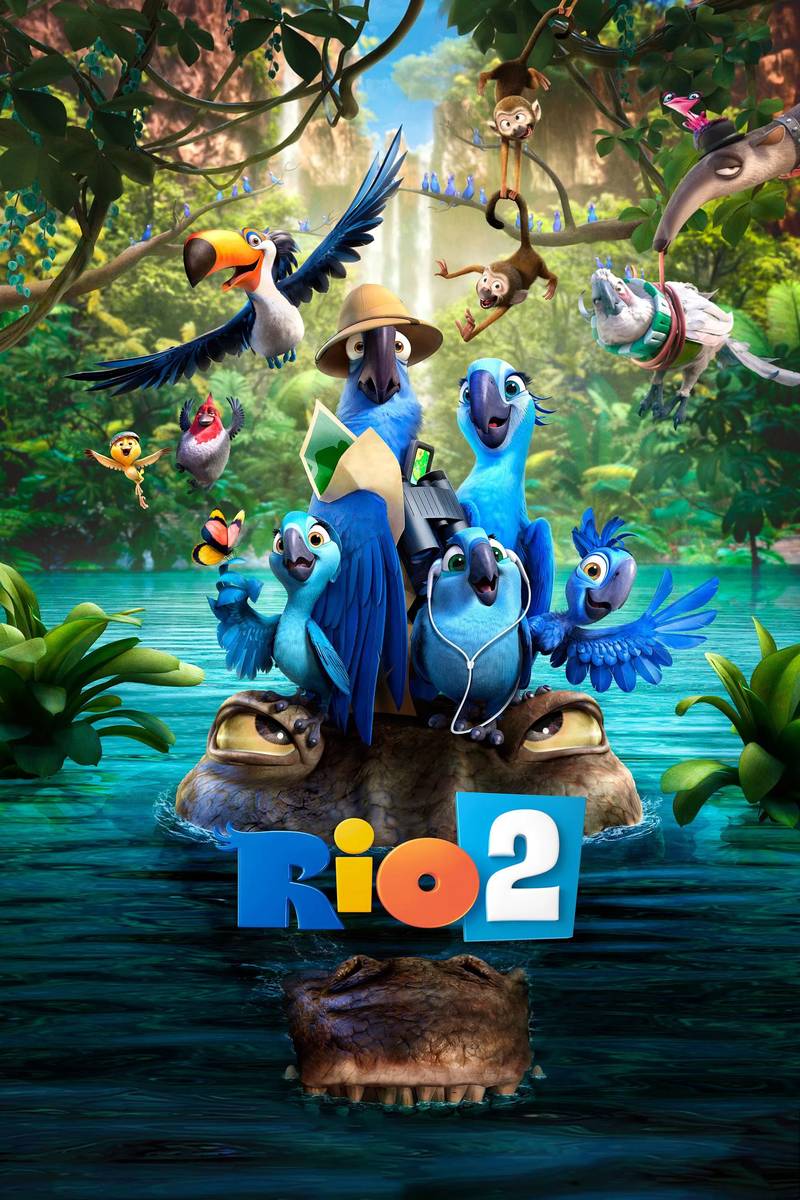 Poster chính thức của phim Phim Hoạt Hình, Phim Phiêu Lưu "Chú Vẹt Rio 2" (Rio 2 - 2014), với sự tham gia của diễn viên Jesse Eisenberg và Anne Hathaway.