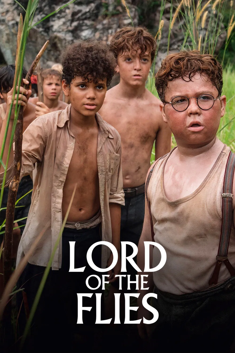 Poster chính thức của phim Phim Tâm Lý, Phim Hành Động & Phiêu Lưu "Chúa Ruồi" (Lord of the Flies - 2026), với sự tham gia của diễn viên Winston Sawyers và David McKenna.