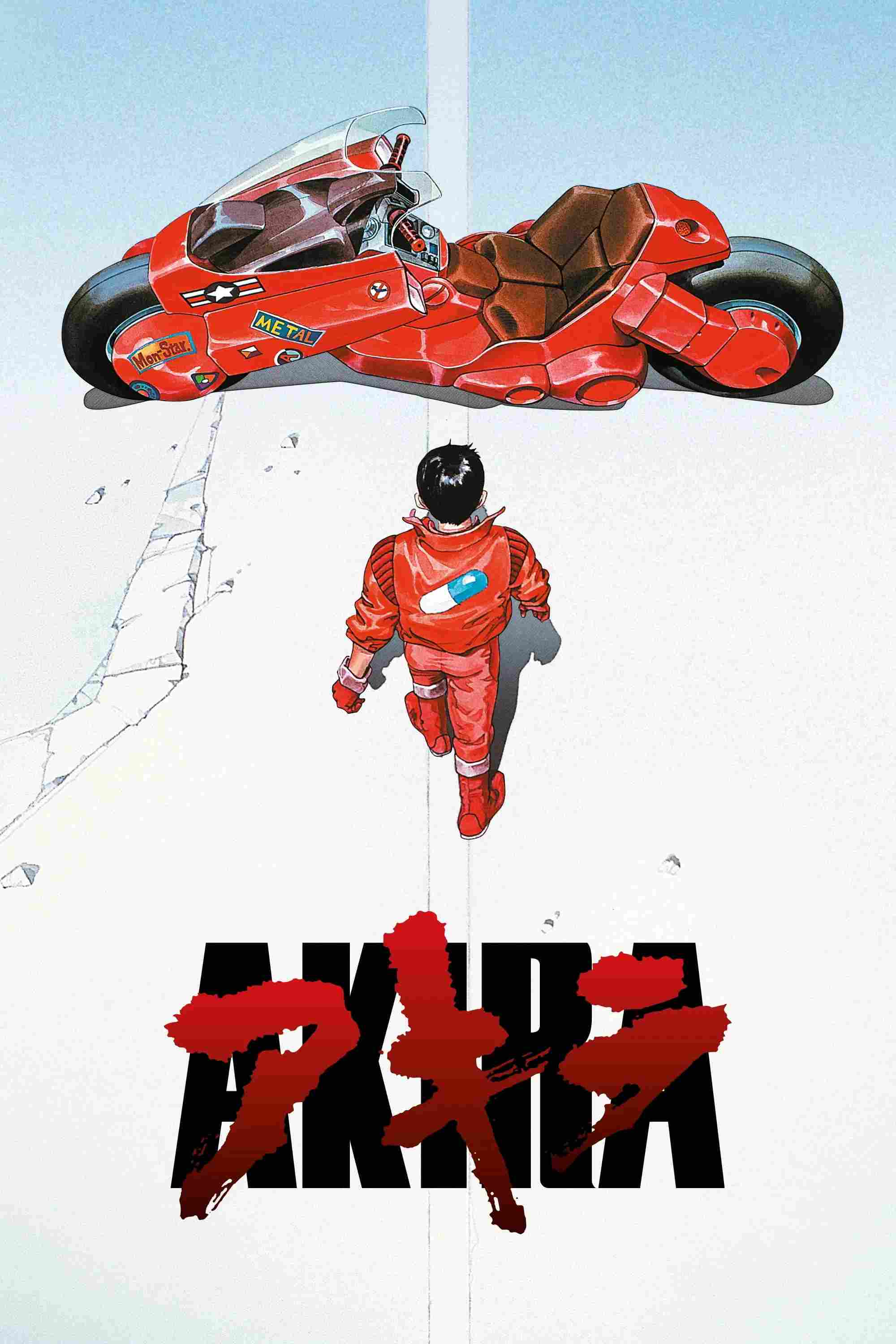 Poster chính thức của phim Phim Hoạt Hình, Phim Viễn Tưởng "Chúa Tể Akira" (Akira - 1988), với sự tham gia của diễn viên Mitsuo Iwata và Nozomu Sasaki.