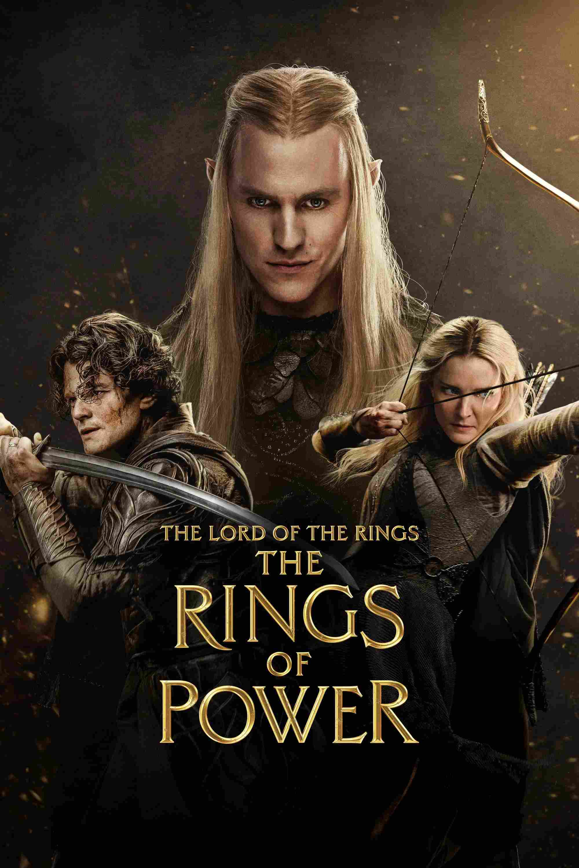 Poster chính thức của phim Phim Hành Động & Phiêu Lưu, Phim Viễn Tưởng & Giả Tưởng "Chúa Tể Của Những Chiếc Nhẫn: Những Chiếc Nhẫn Quyền Năng" (The Lord of the Rings: The Rings of Power - 2022), với sự tham gia của diễn viên Charlie Vickers và Morfydd Clark.