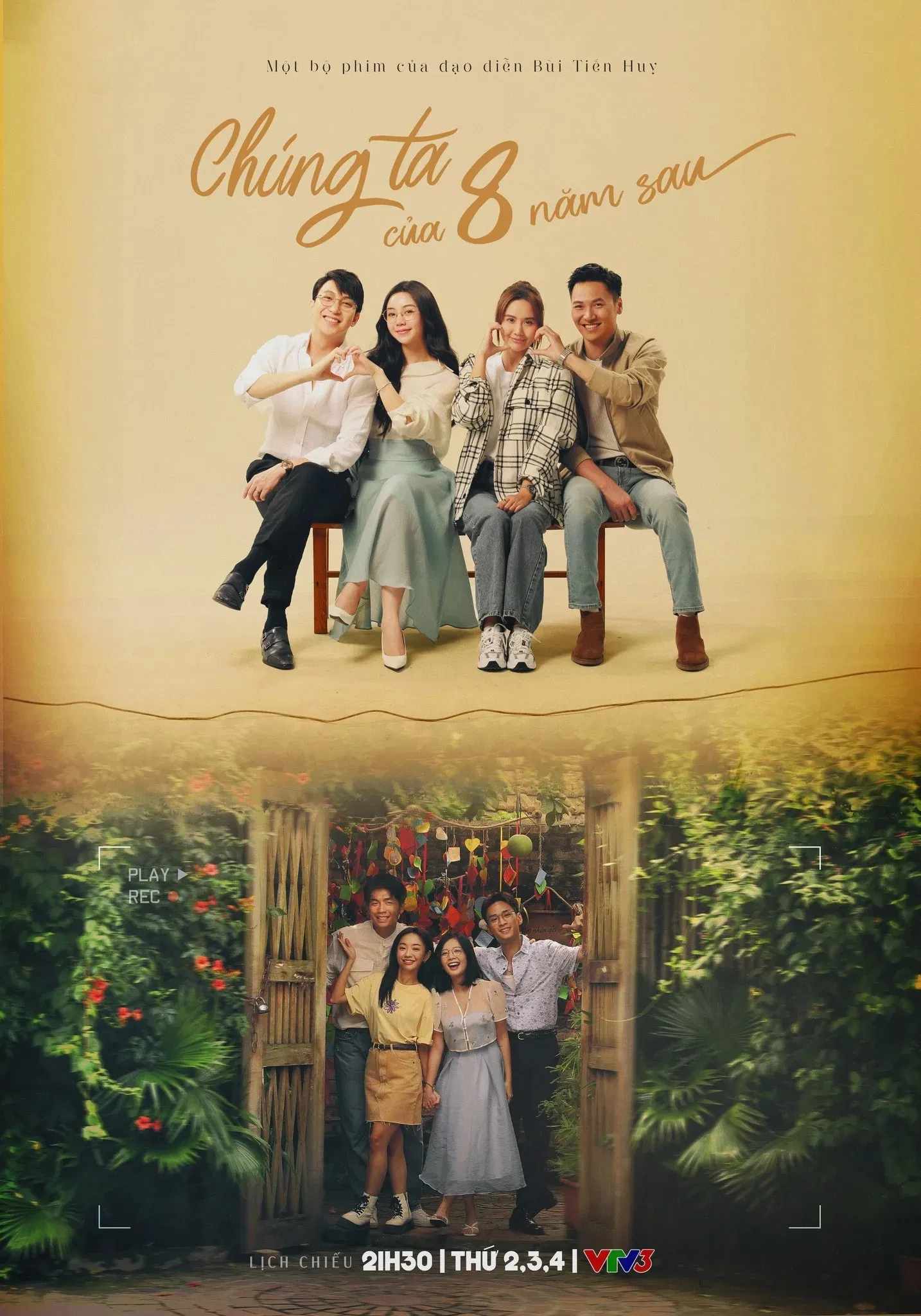 Poster chính thức của phim Phim Tâm Lý, Phim Gia Đình "Chúng ta của 8 năm sau" (Chúng ta của 8 năm sau - 2023), với sự tham gia của diễn viên Huyền Lizzie và Mạnh Trường.