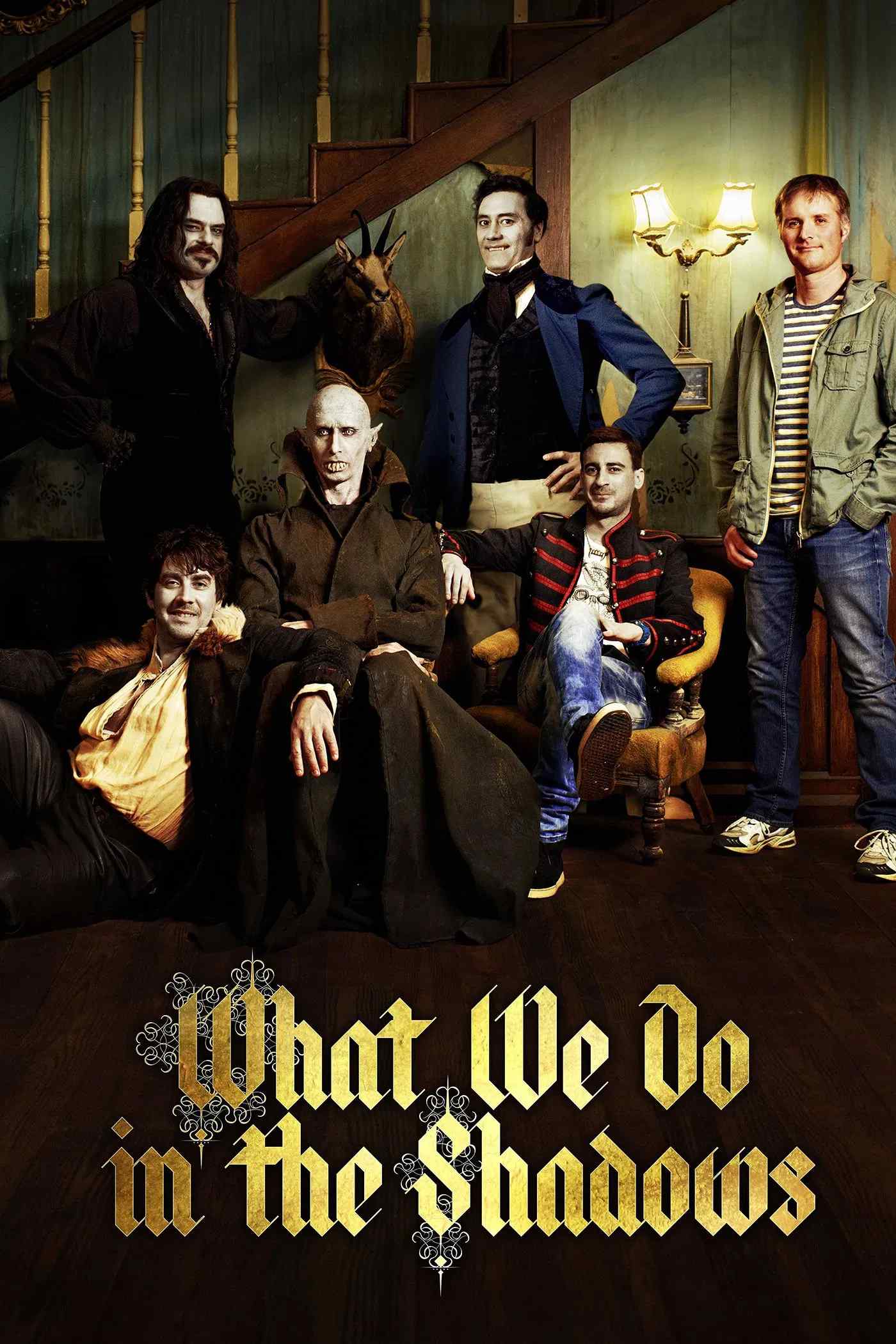 Poster chính thức của phim Phim Hài, Phim Kinh Dị "Chúng Ta Làm Gì Trong Bóng Tối" (What We Do in the Shadows - 2014), với sự tham gia của diễn viên Jemaine Clement và Taika Waititi.