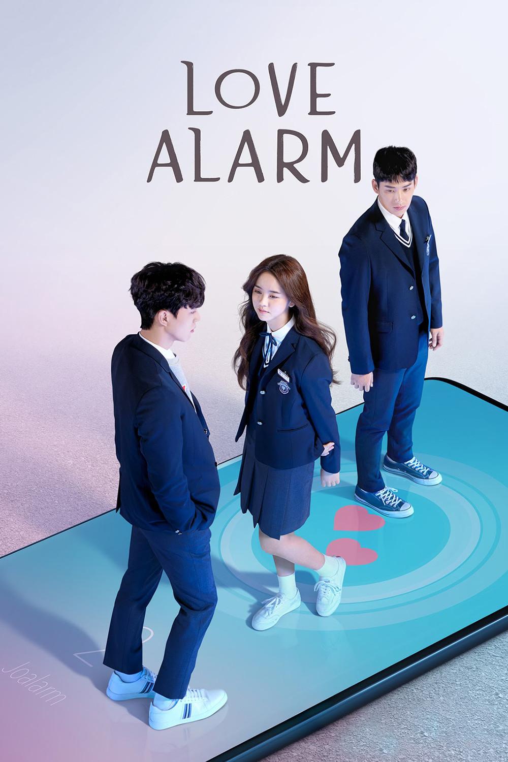 Poster chính thức của phim Phim Tâm Lý, Phim Viễn Tưởng & Giả Tưởng "Chuông Báo Tình Yêu (Phần 2)" (Love Alarm - 2019), với sự tham gia của diễn viên Kim So-hyun và Jung Ga-ram.