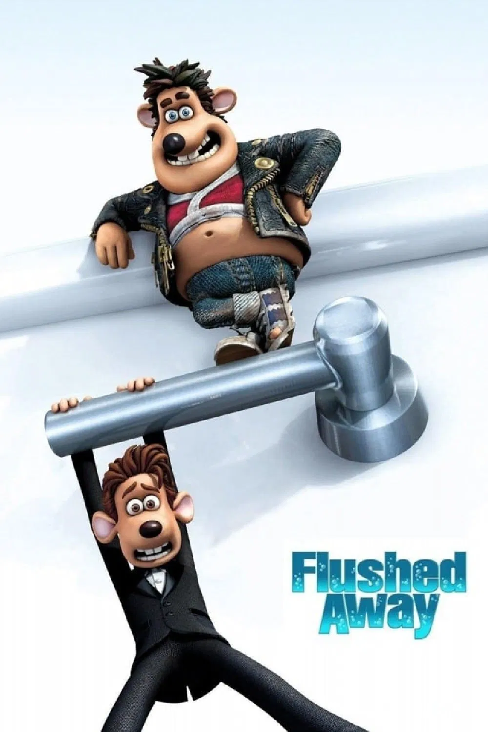 Poster chính thức của phim Phim Phiêu Lưu, Phim Hoạt Hình "Chuột Đào Tẩu" (Flushed Away - 2006), với sự tham gia của diễn viên Hugh Jackman và Kate Winslet.