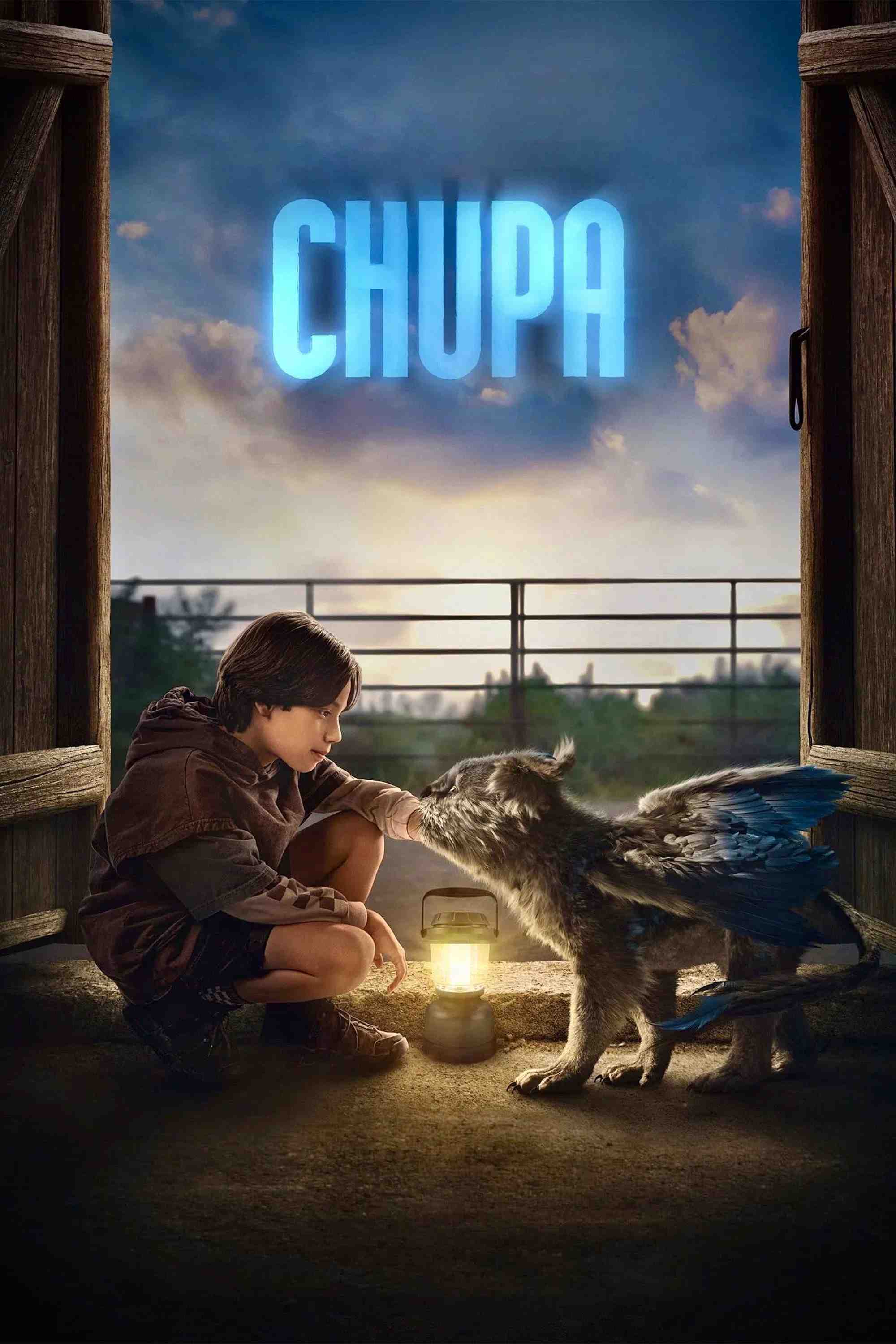 Poster chính thức của phim Phim Phiêu Lưu, Phim Giả Tượng "Chupa" (Chupa - 2023), với sự tham gia của diễn viên Evan Whitten và Demián Bichir.
