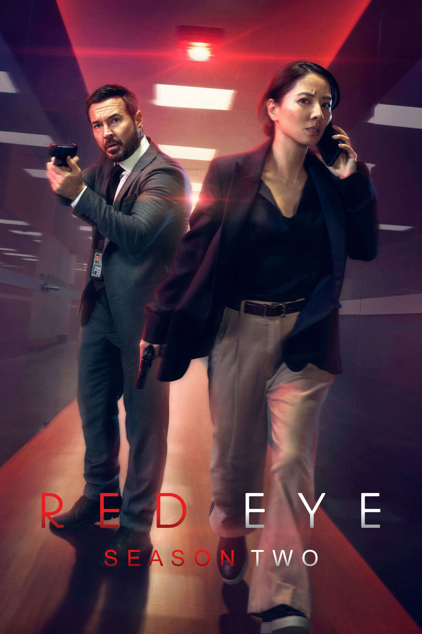 Poster chính thức của phim Phim Hành Động & Phiêu Lưu, Phim Tâm Lý "Chuyến Bay Đêm (Phần 2)" (Red Eye - 2024), với sự tham gia của diễn viên Jing Lusi và Martin Compston.