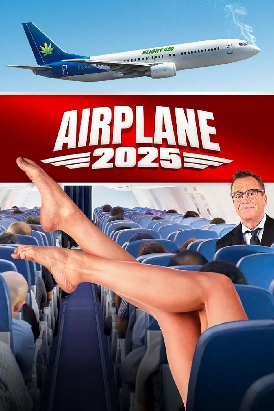 Poster chính thức của phim Phim Hài "Chuyến Bay Tình Yêu" (Airplane 2025 - 2025), với sự tham gia của diễn viên Tania Fox và Landon Taverniér.