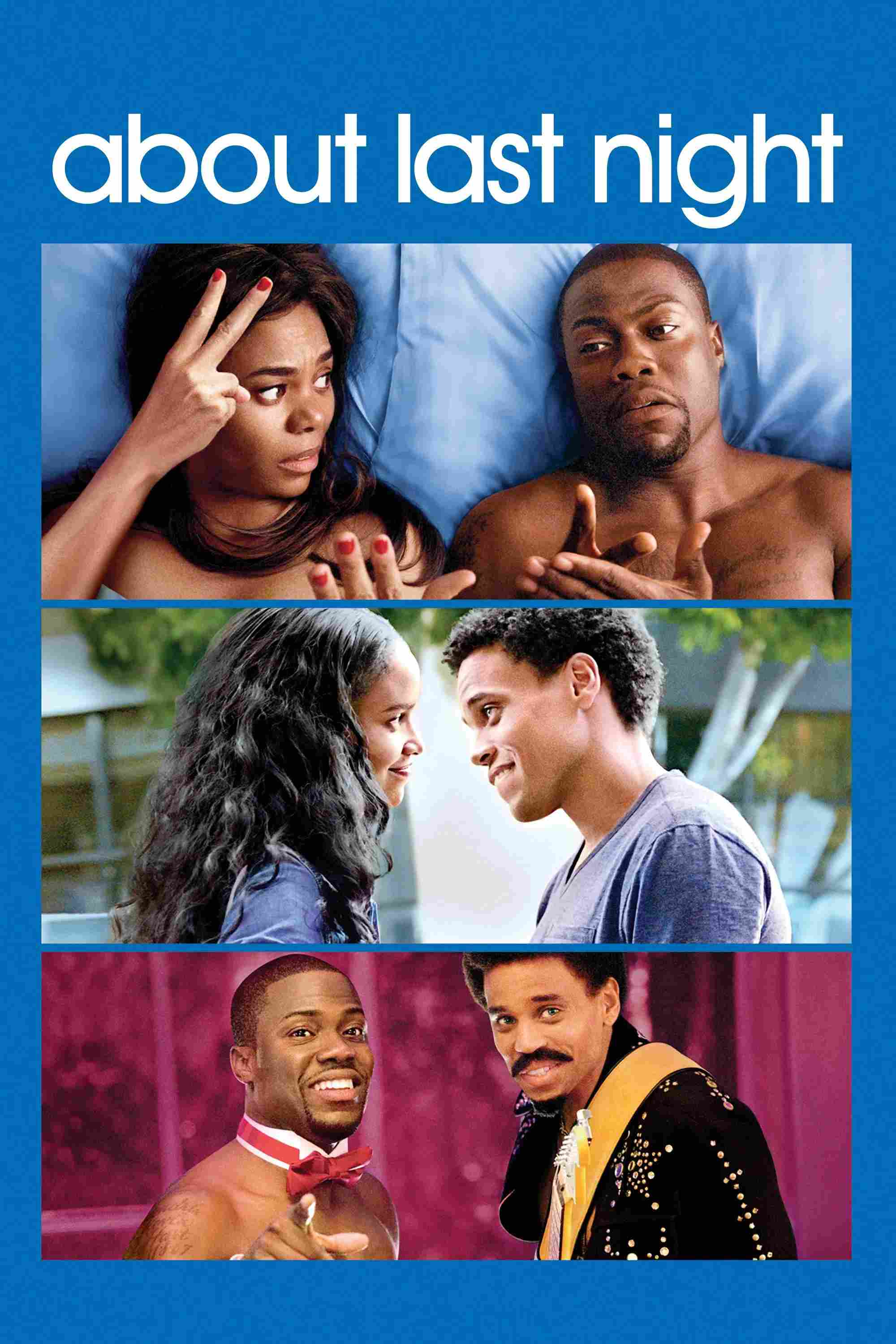 Poster chính thức của phim Phim Hài, Phim Tình Cảm "Chuyện Đêm Qua" (About Last Night - 2014), với sự tham gia của diễn viên Kevin Hart và Michael Ealy.
