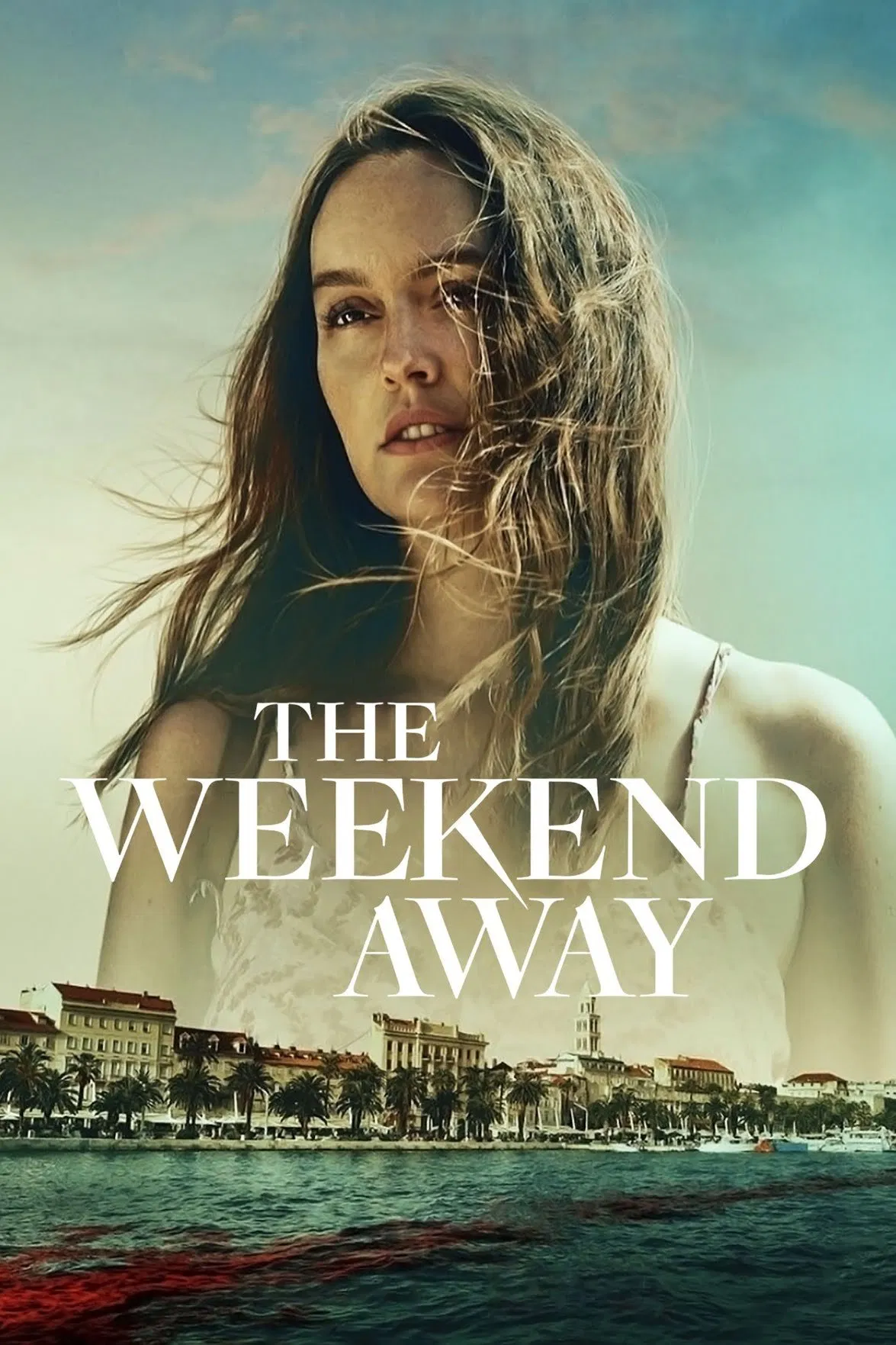 Poster chính thức của phim Phim Giật Gân, Phim Bí Ẩn "Chuyến Đi Xa Cuối Tuần" (The Weekend Away - 2022), với sự tham gia của diễn viên Leighton Meester và Christina Wolfe.