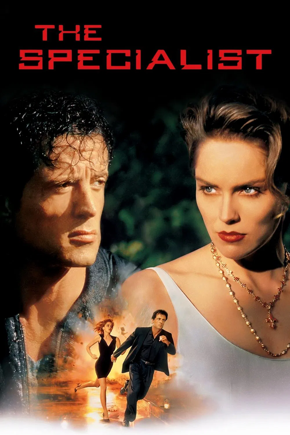 Poster chính thức của phim Phim Hành Động, Phim Giật Gân "Chuyên Gia Chất Nổ" (The Specialist - 1994), với sự tham gia của diễn viên Sylvester Stallone và Sharon Stone.