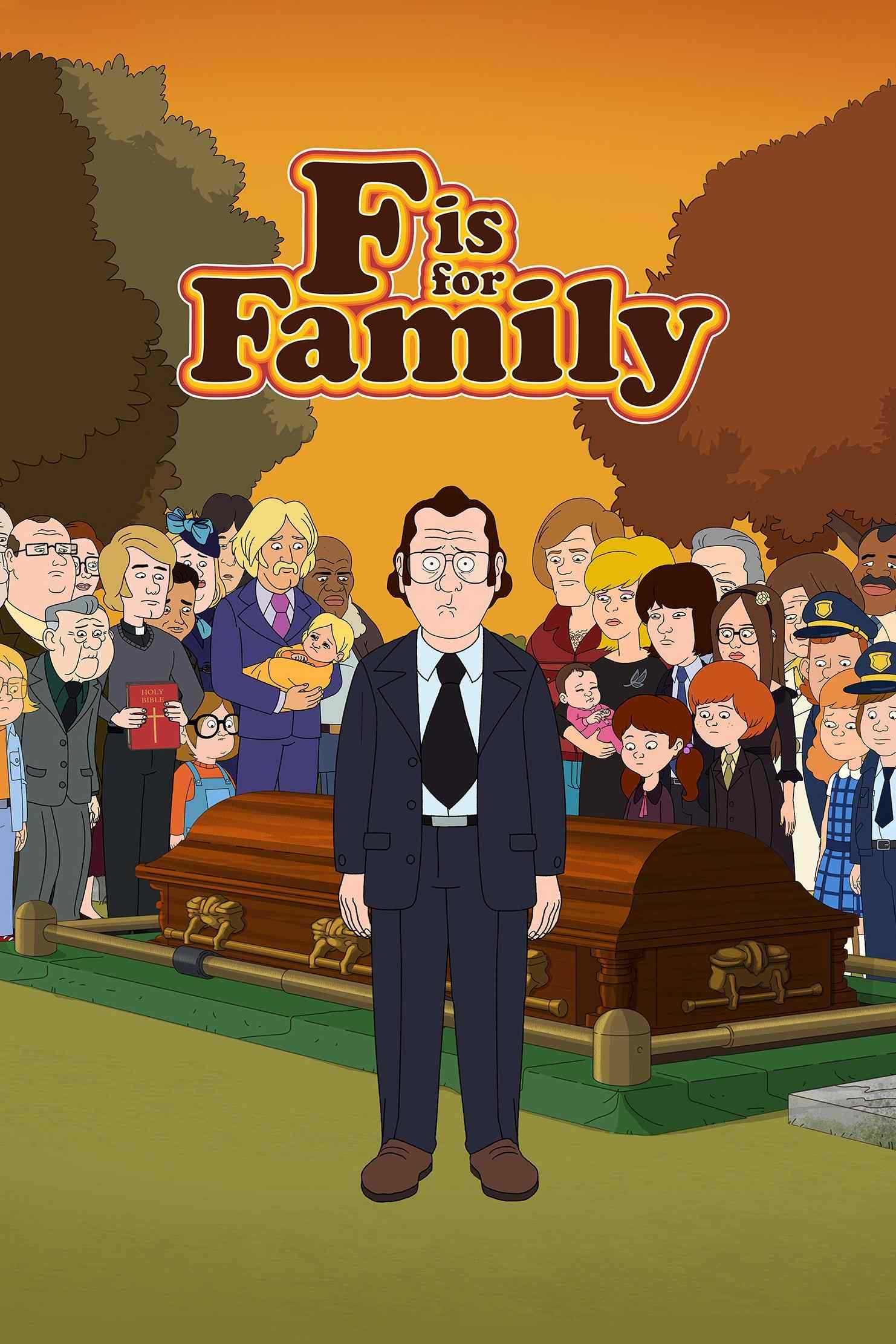 Poster chính thức của phim Phim Hài, Phim Hoạt Hình "Chuyện Gia Đình (Phần 1)" (F is for Family - 2015), với sự tham gia của diễn viên Bill Burr và Laura Dern.
