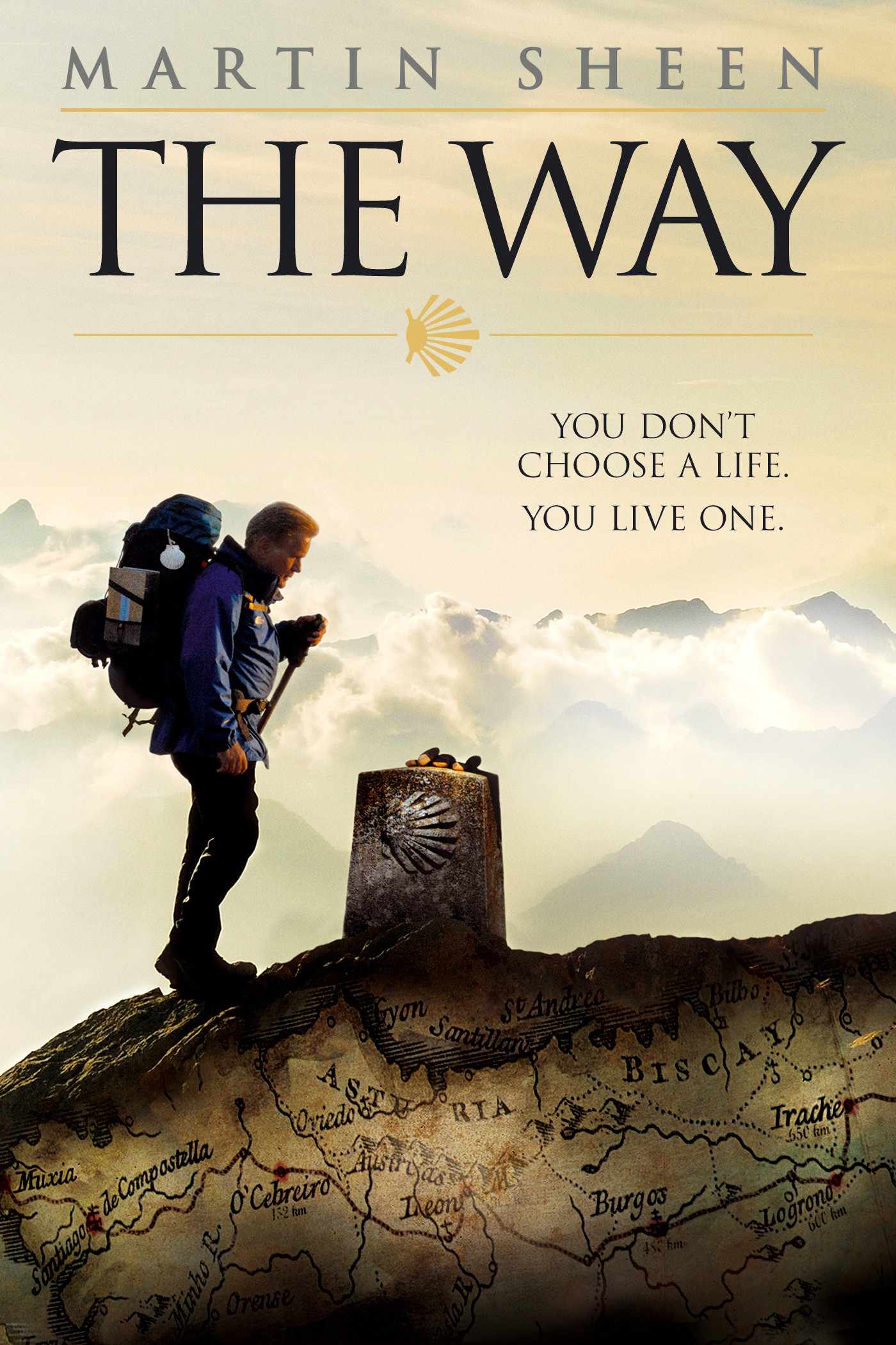 Poster chính thức của phim Phim Phiêu Lưu, Phim Hài "Chuyến Hành Hương" (The Way - 2010), với sự tham gia của diễn viên Martin Sheen và Emilio Estevez.