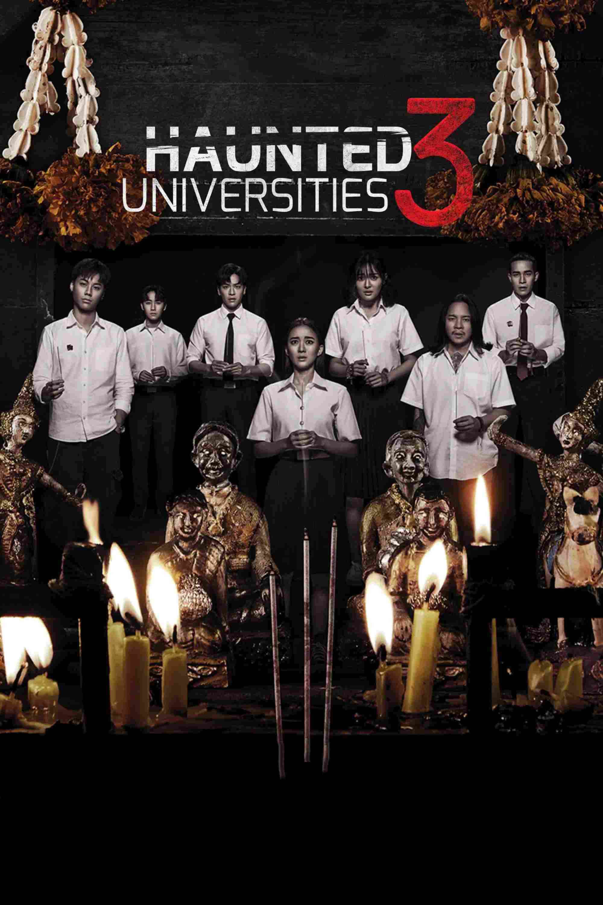 Poster chính thức của phim Phim Kinh Dị, Phim Hài "Chuyện Ma Giảng Đường - Năm 3" (Haunted Universities 3 - 2024), với sự tham gia của diễn viên Chatchai Chinnasri và Eisaya Hosuwan.