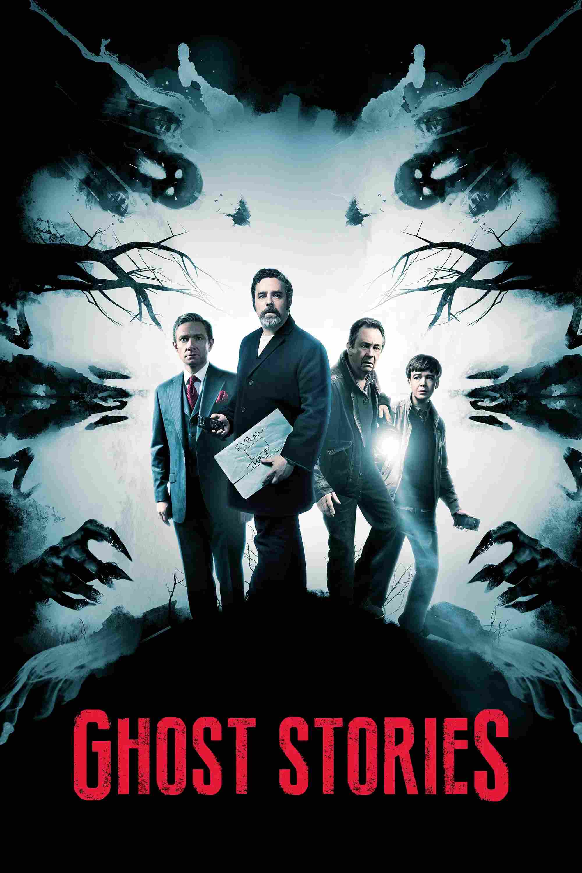 Poster chính thức của phim Phim Kinh Dị, Phim Tâm Lý "Chuyện Ma Lúc Nửa Đêm" (Ghost Stories - 2018), với sự tham gia của diễn viên Andy Nyman và Paul Whitehouse.