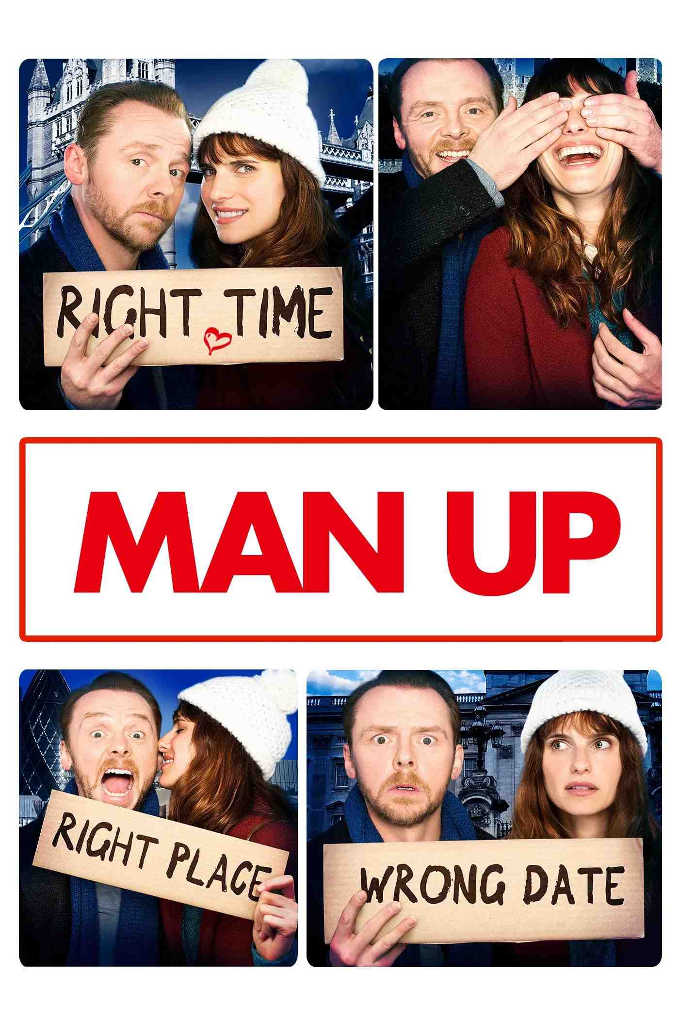Poster chính thức của phim Phim Tình Cảm, Phim Hài "Chuyện Người Lớn" (Man Up - 2015), với sự tham gia của diễn viên Simon Pegg và Lake Bell.