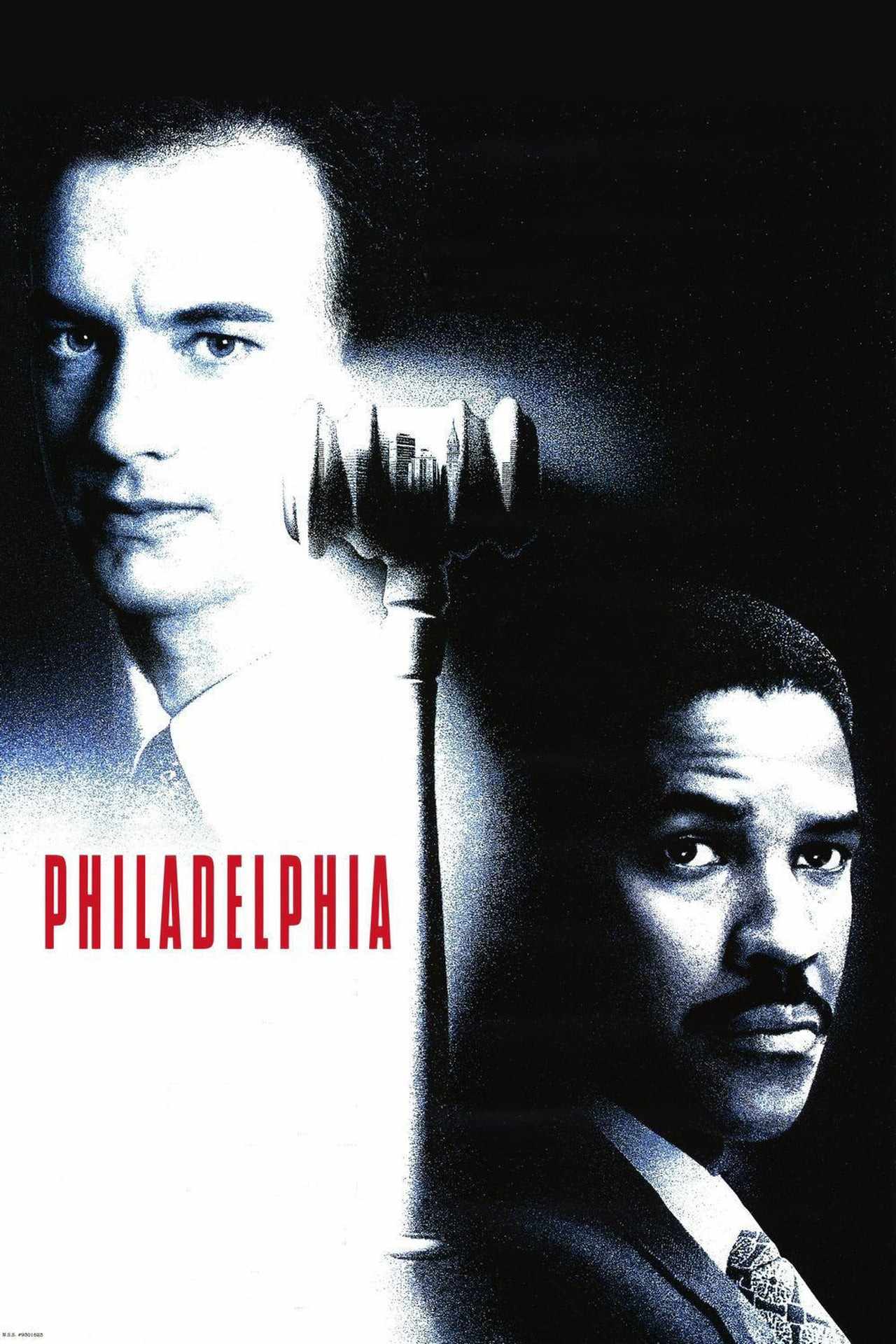 Poster chính thức của phim Phim Tâm Lý "Chuyện Ở Philadelphia" (Philadelphia - 1993), với sự tham gia của diễn viên Tom Hanks và Denzel Washington.