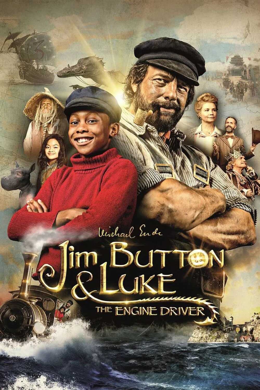 Poster chính thức của phim Phim Phiêu Lưu, Phim Gia Đình "Chuyến Phiêu Lưu Của Jim Cúc Quần Lukas Và Đầu Máy Hơi Nước" (Jim Button and Luke the Engine Driver - 2018), với sự tham gia của diễn viên Henning Baum và Solomon Gordon.