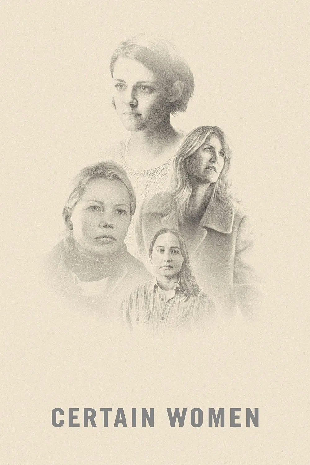 Poster chính thức của phim Phim Tâm Lý "Chuyện Phụ Nữ" (Certain Women - 2016), với sự tham gia của diễn viên Laura Dern và Kristen Stewart.