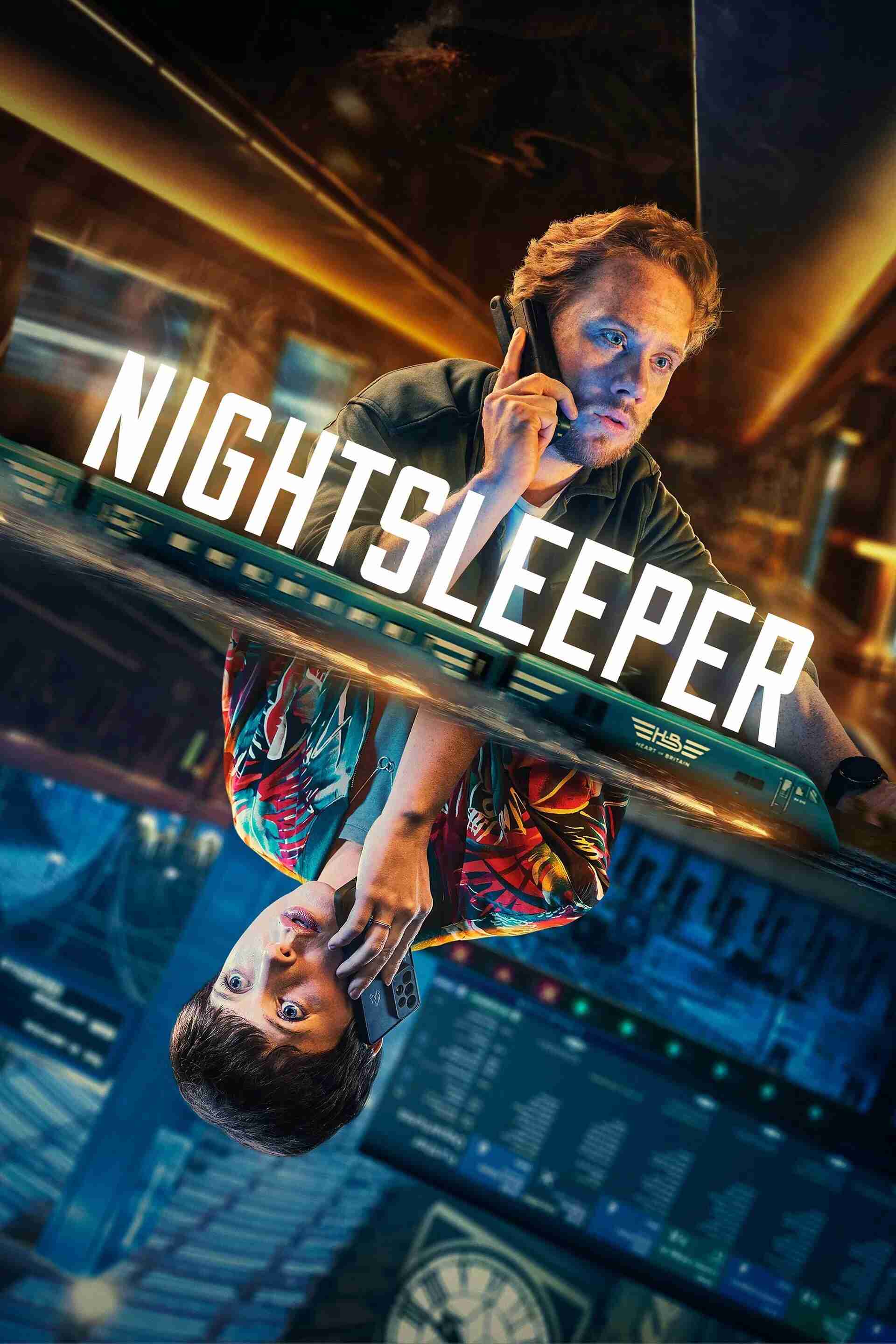 Poster chính thức của phim Phim Tâm Lý, Phim Hình Sự "Chuyến Tàu Đêm Kinh Hoàng" (Nightsleeper - 2024), với sự tham gia của diễn viên Alexandra Roach và Joe Cole.